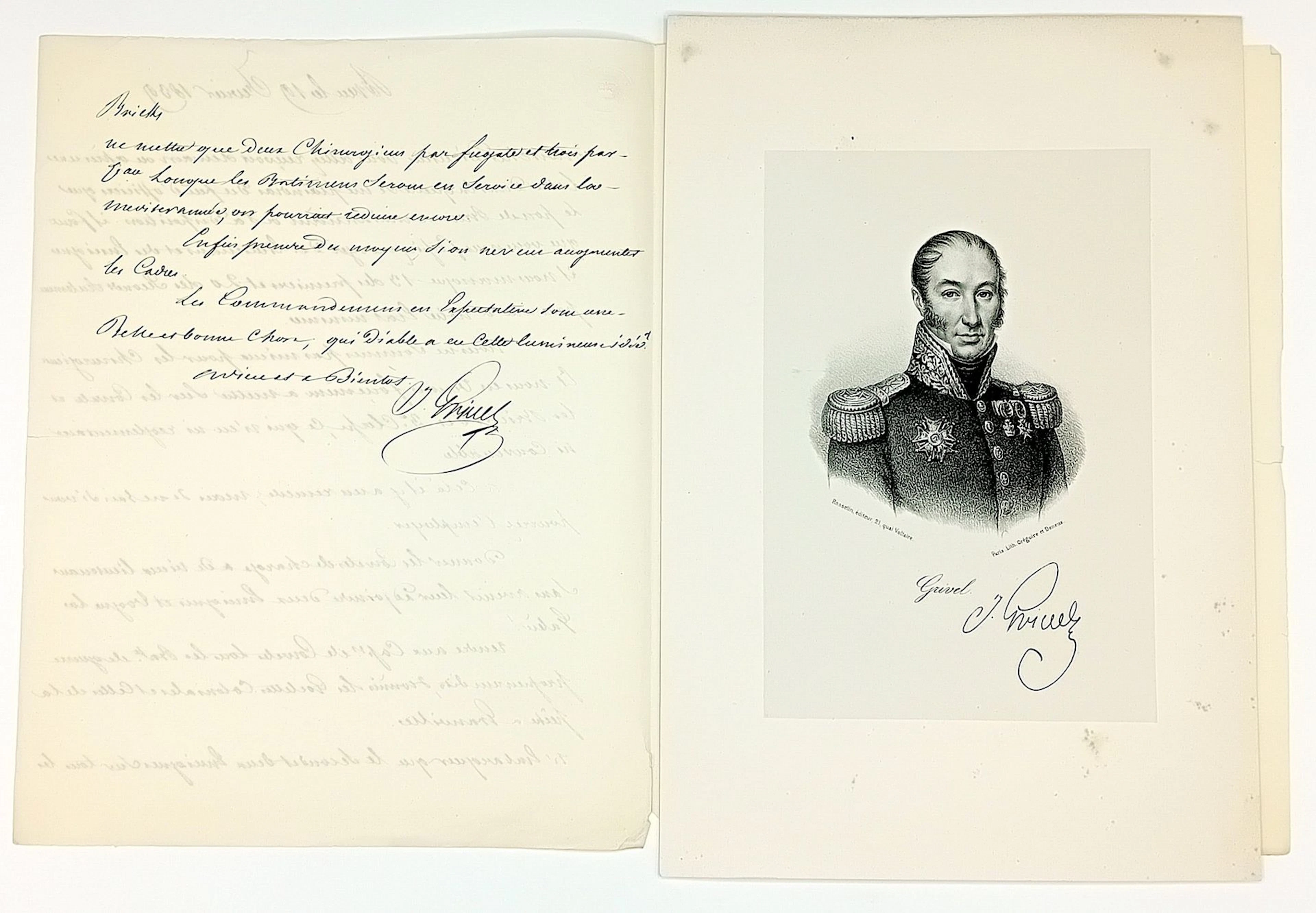 NAVY. Jean-Baptiste GRIVEL, Vice Admiral, Senator (Brive, Co - Lot 600