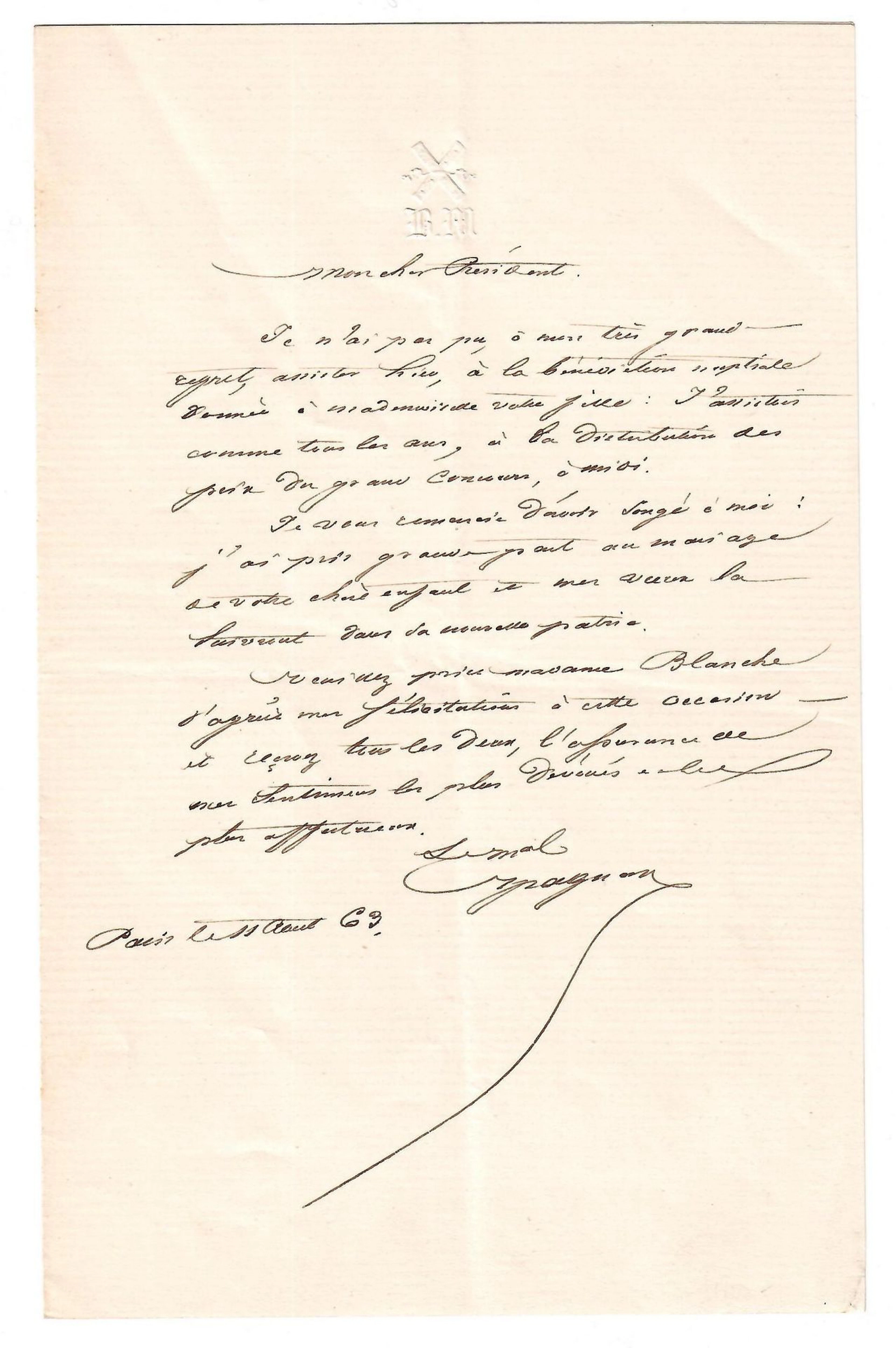 MAGNAN (Bernard-Pierre) Paris 1791–1865—Marshal of France in - Lot 599