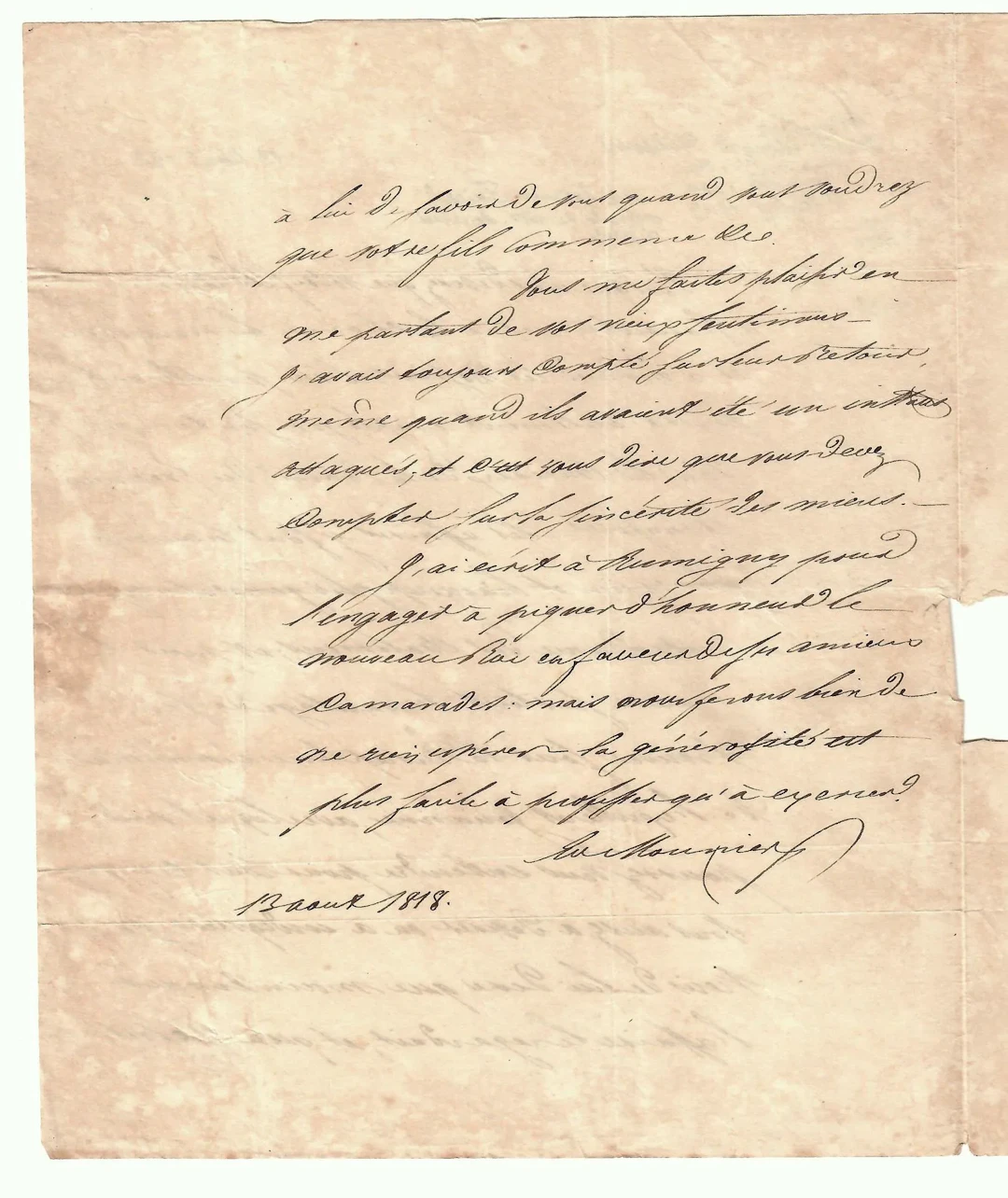 Baron Édouard MOUNIER (Grenoble, 1784 – 1843) Secretary to t - Lot 428