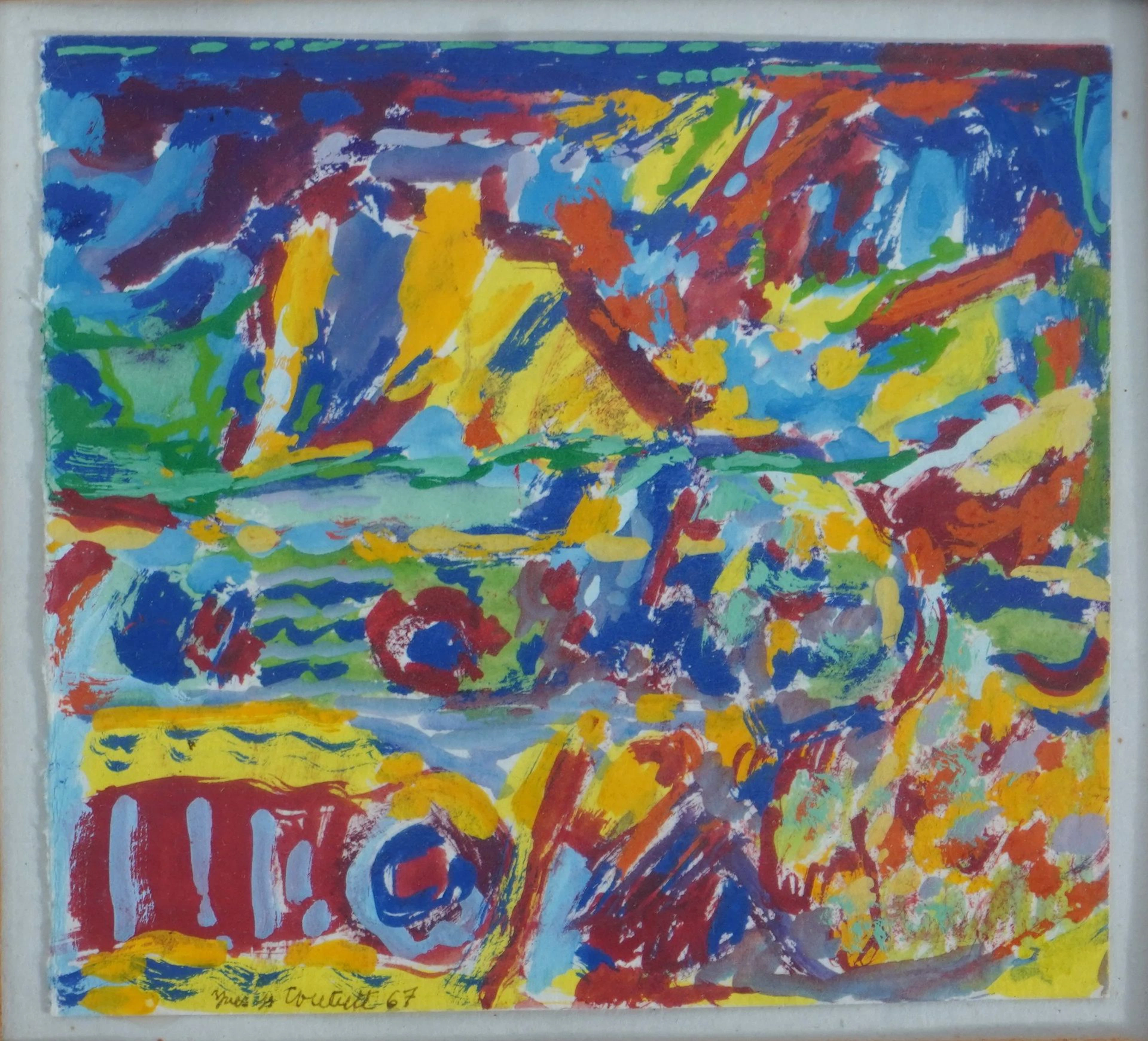 Yves COUTURE (XX° siècle), Composition, gouache on paper, 10 - Lot 64