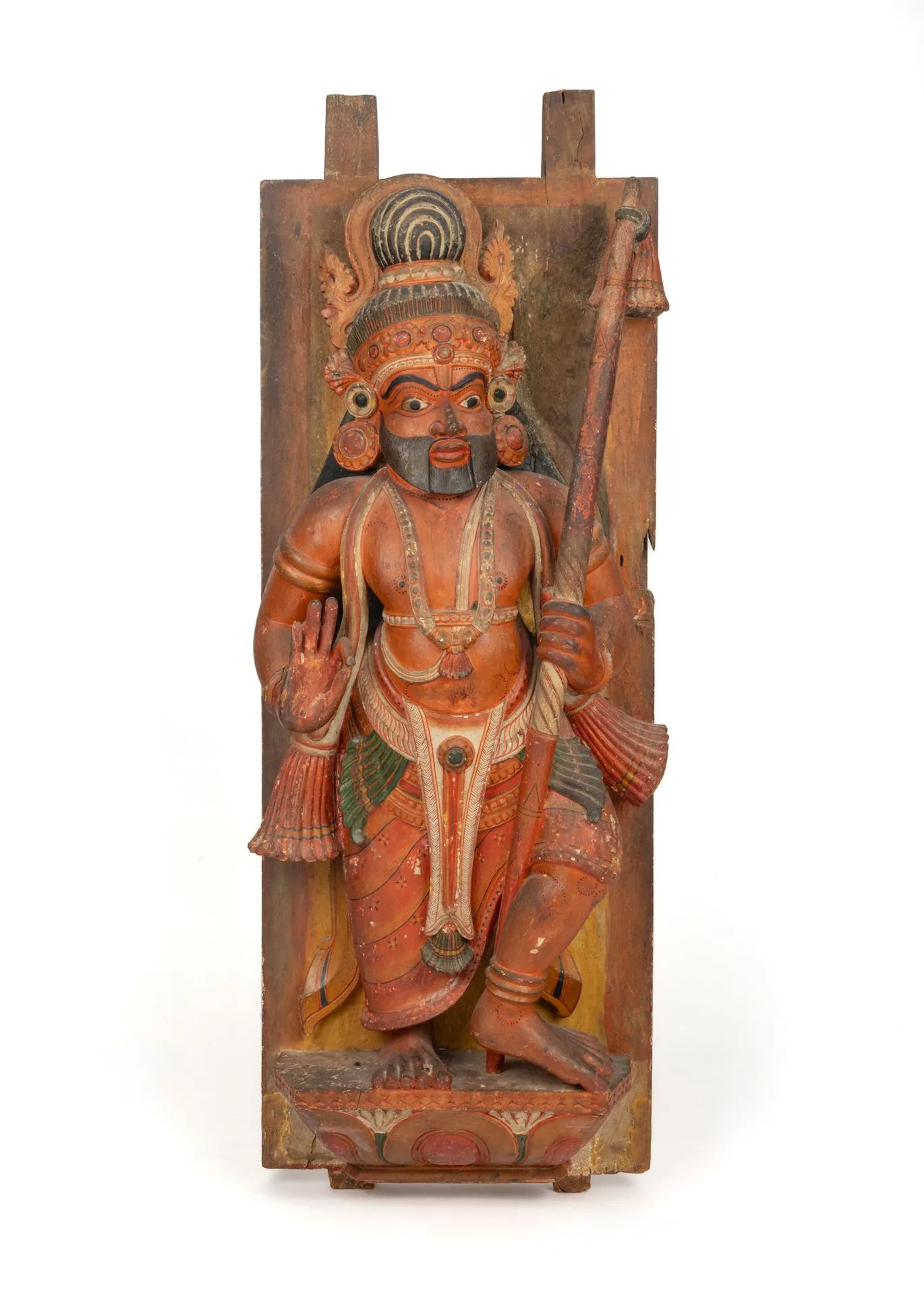 Indian statue in carved and painted wood - Lot 18