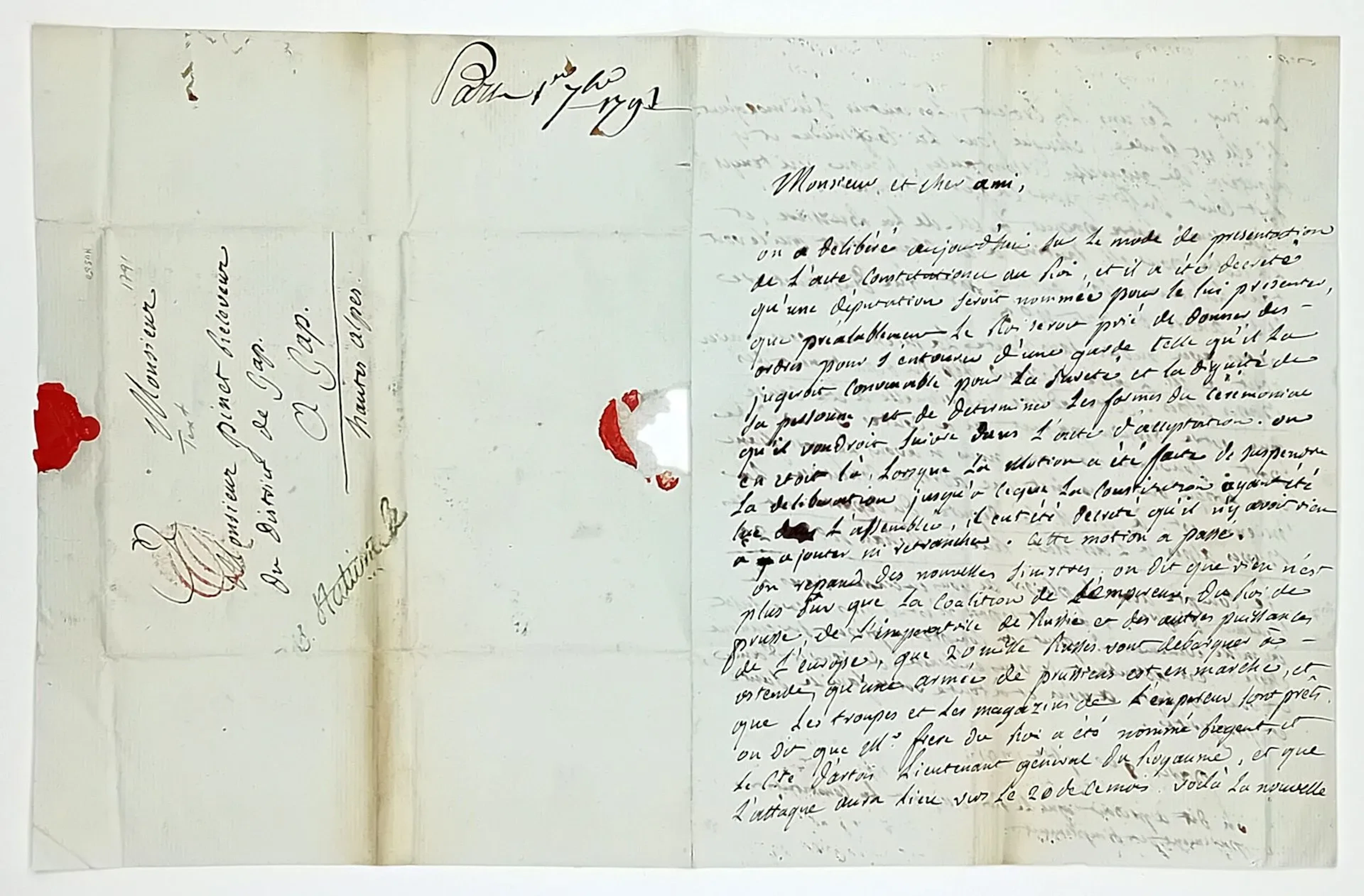 LOUIS XVI ACCEPTS THE CONSTITUTION. Jean Michel ROLLAND (Gap - Lot 232