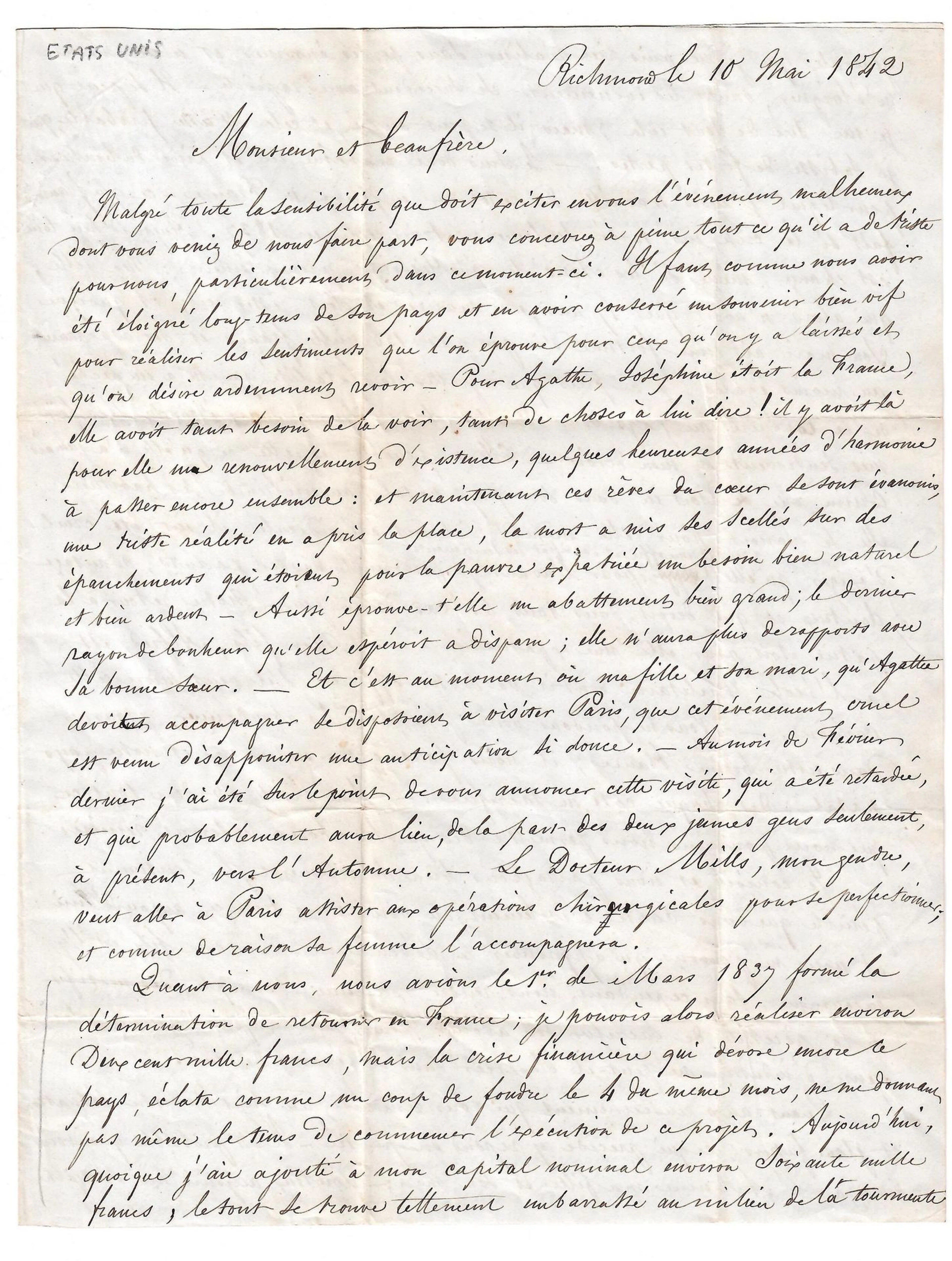 UNITED STATES. Letter from the city of RICHMOND dated May 10 - Lot 526