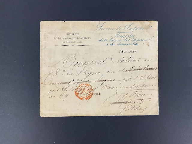 Imperial Postage: Postage-free letter bearing the mark "Serv - Lot 87