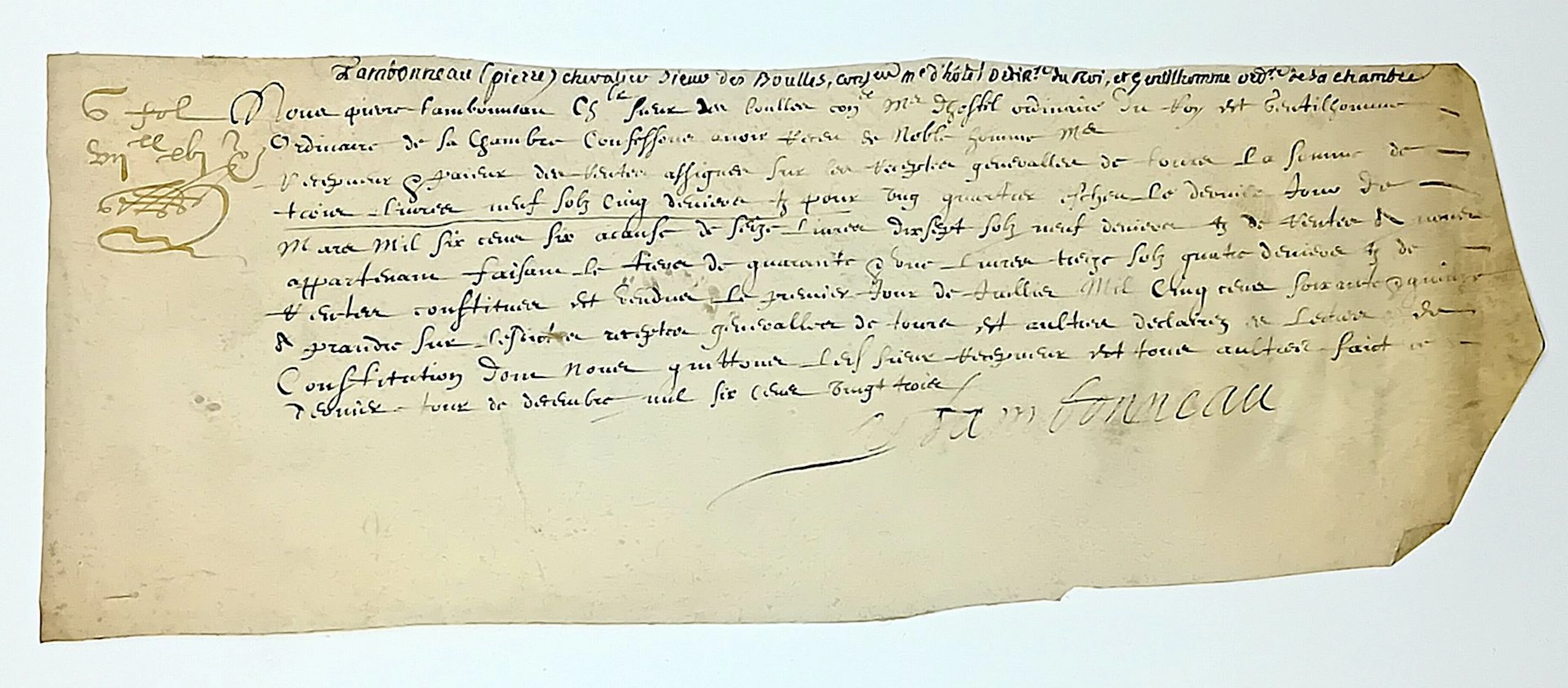 FAMBONNEAU (Pierre) Chevalier Sieur des Boulles Conseiller M - Lot 14