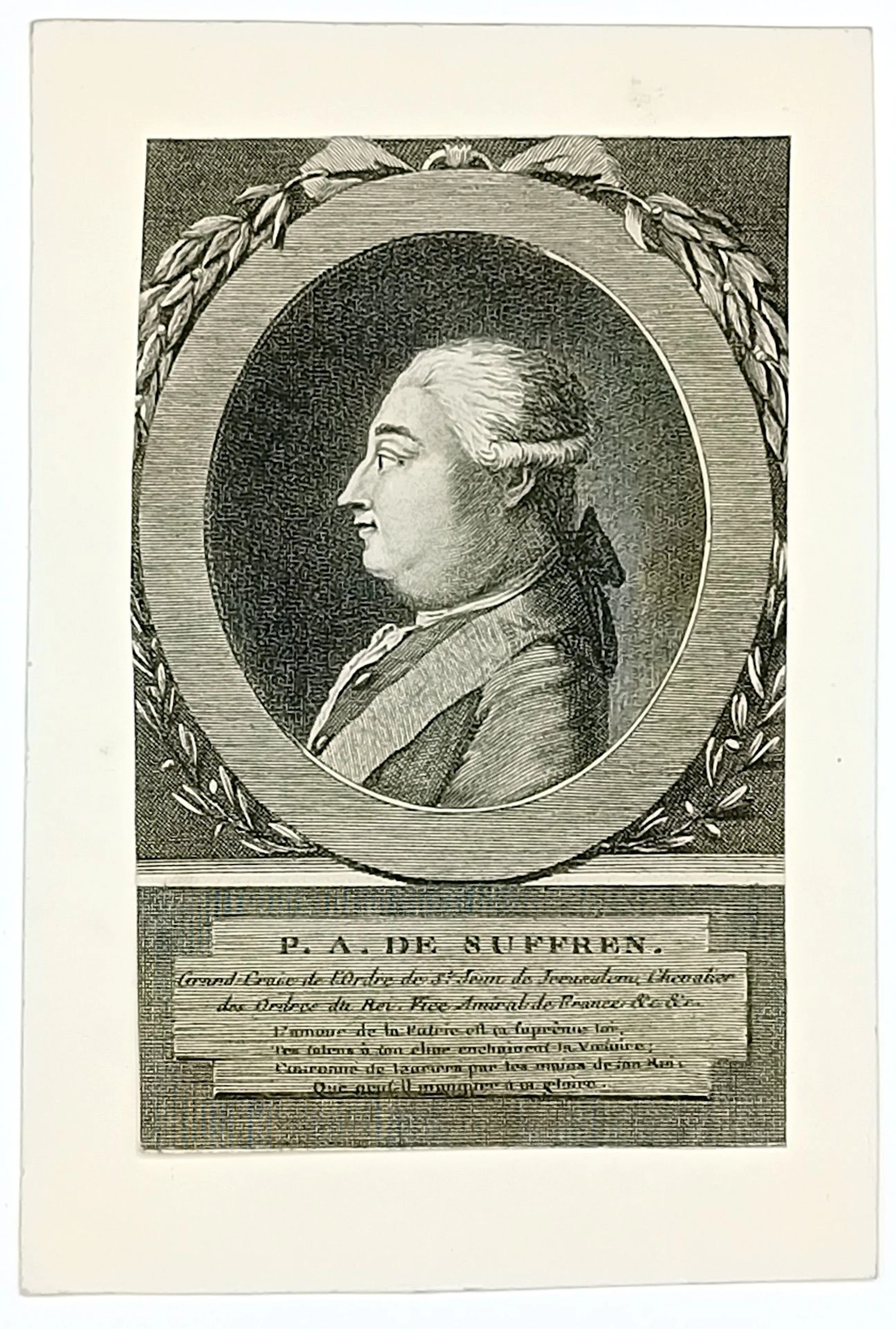 Pierre André Bailli de SUFFREN, Vice Admiral, Bailiff, and C - Lot 91