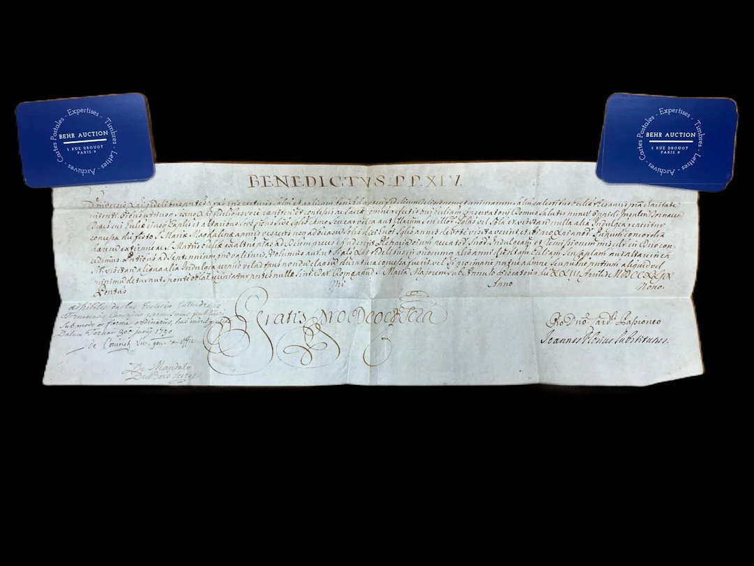 Papal bull issued by Pope Benedict XIV in 1950. - Lot 138
