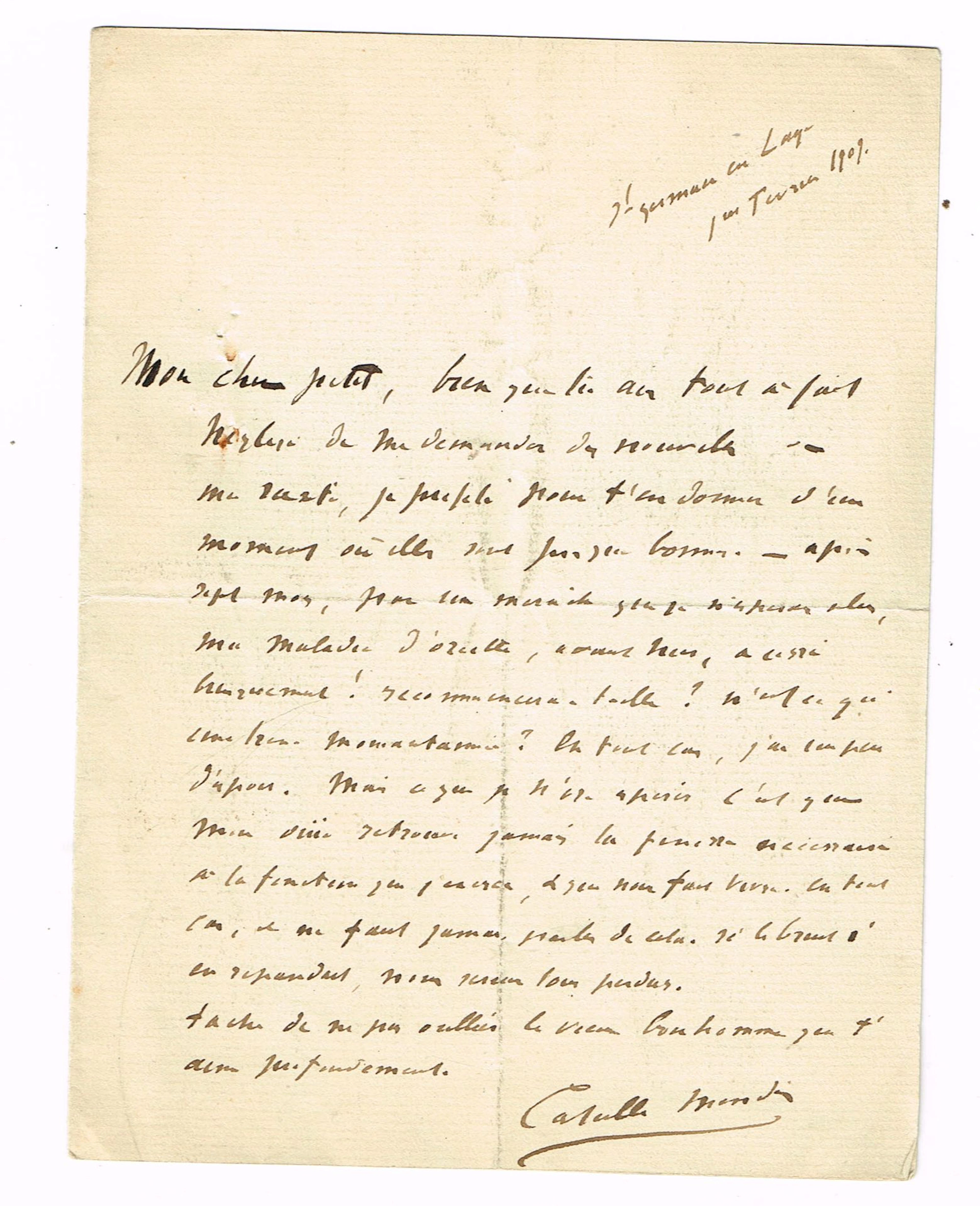 Catulle MENDES (1841–1909, novelist, poet, playwright, and c - Lot 453