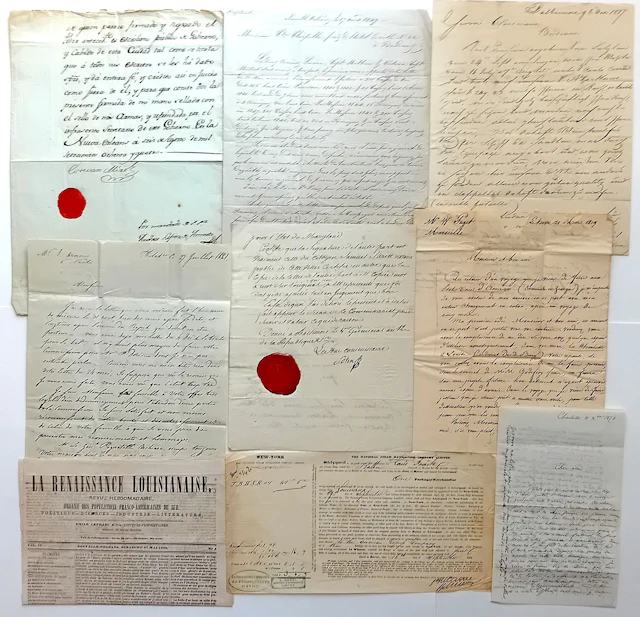 AMERICA. 9 Letters and documents: New Orleans 1784, text in - Lot 342