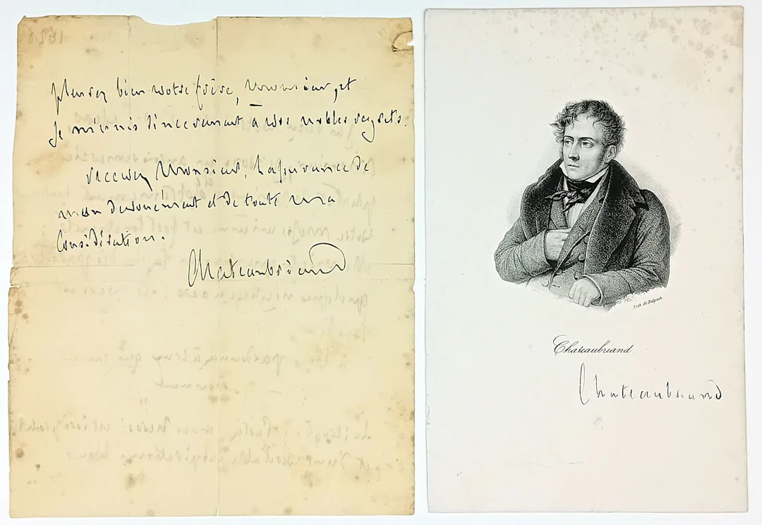 François-René, Viscount de CHATEAUBRIAND (Saint-Malo, Ille-e - Lot 475