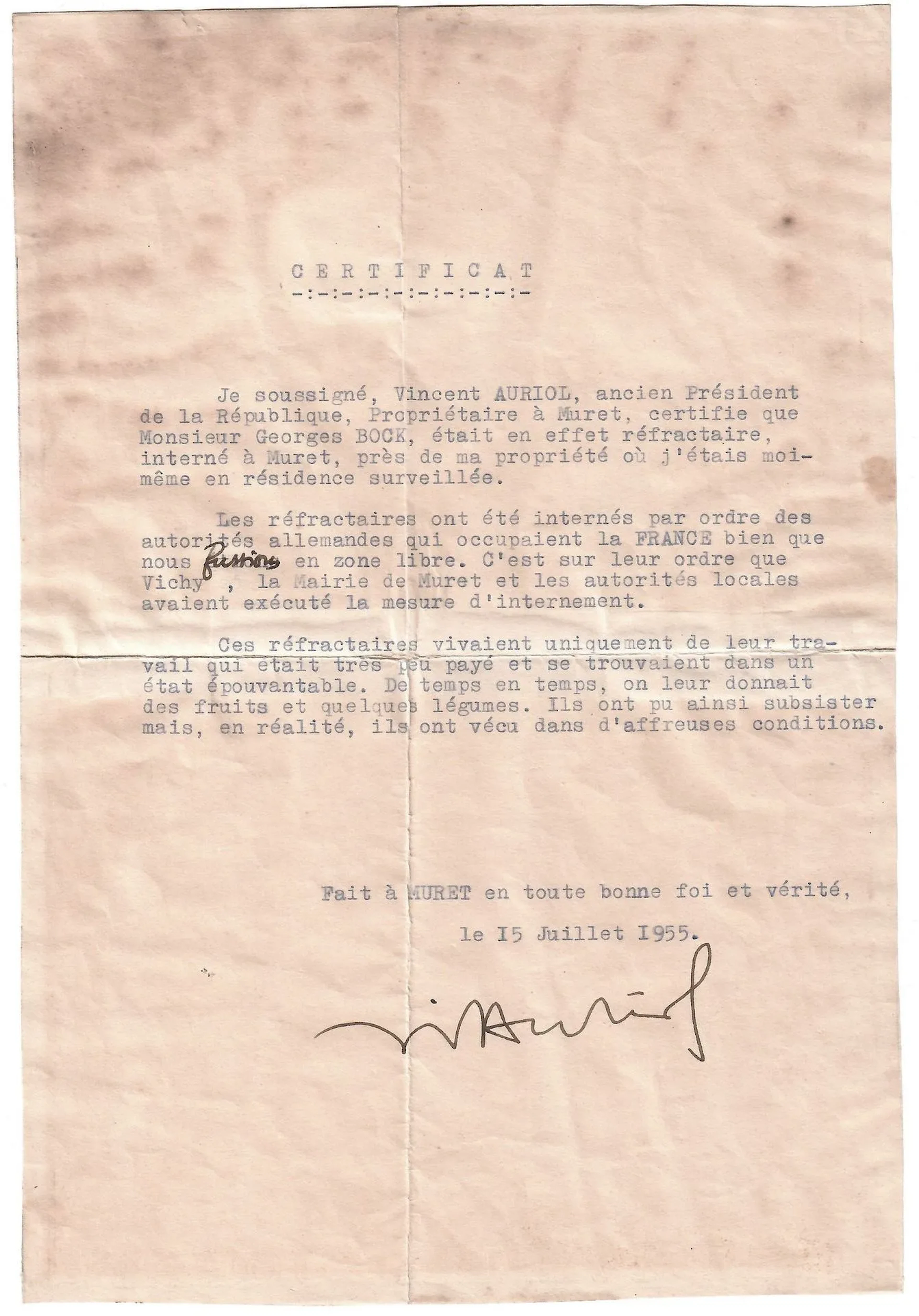 Vincent AURIOL, former President of the Republic, property o - Lot 650