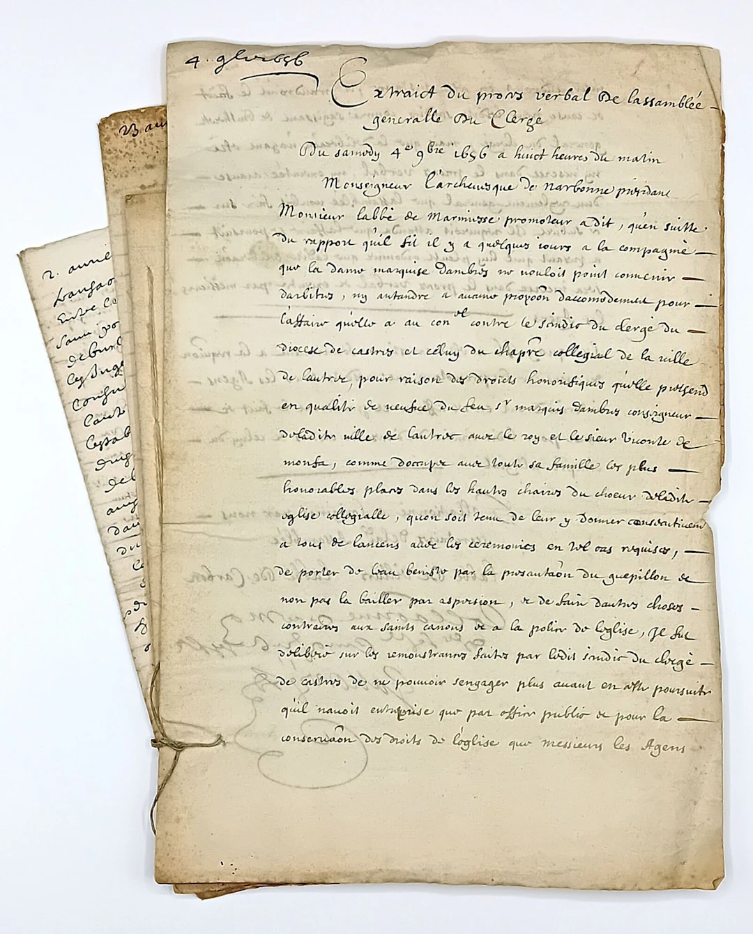 TARN. LAUTREC. CASTRES. 1656. Petition and documents for the - Lot 20