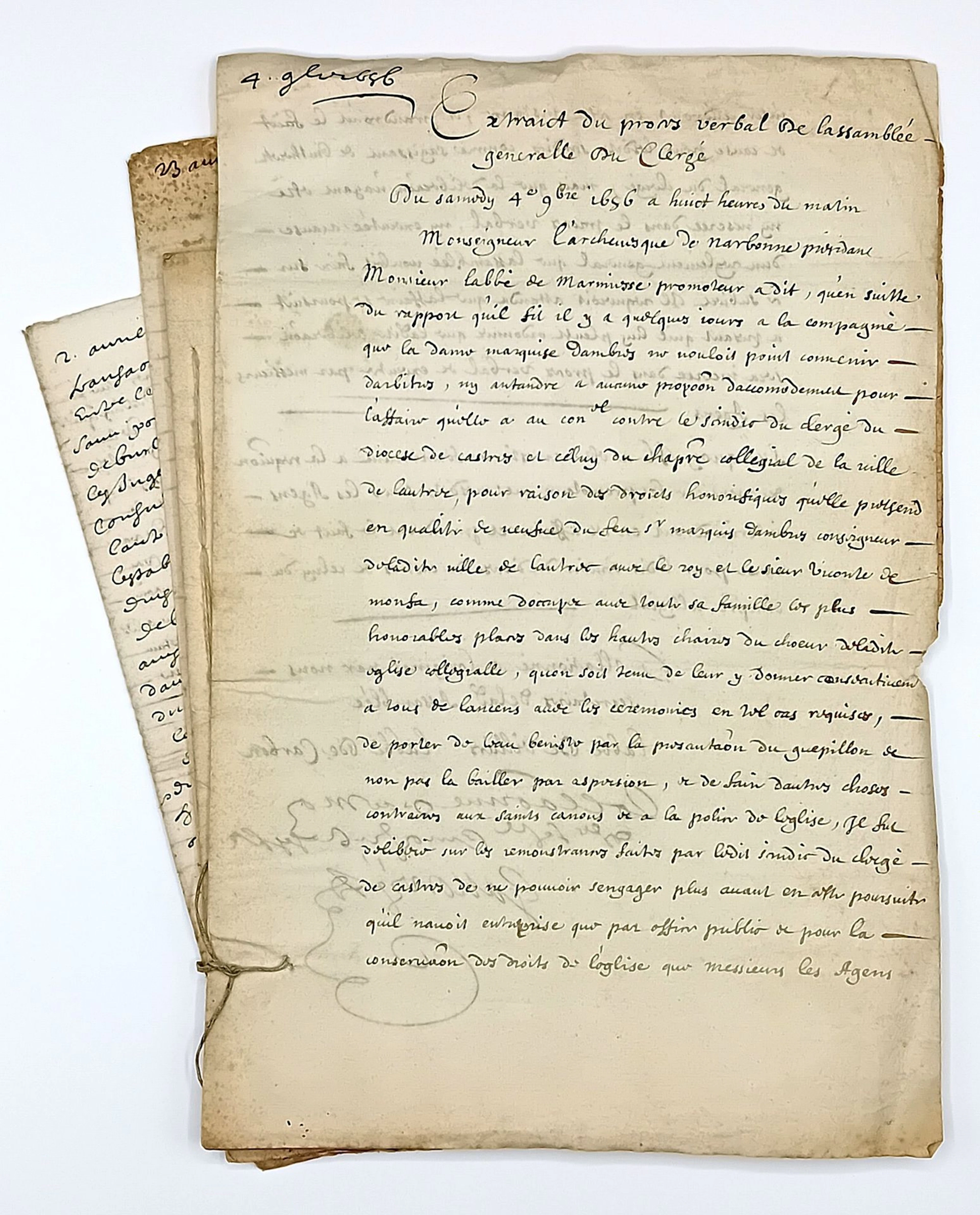 TARN. LAUTREC. CASTRES. 1656. Petition and documents for the - Lot 20