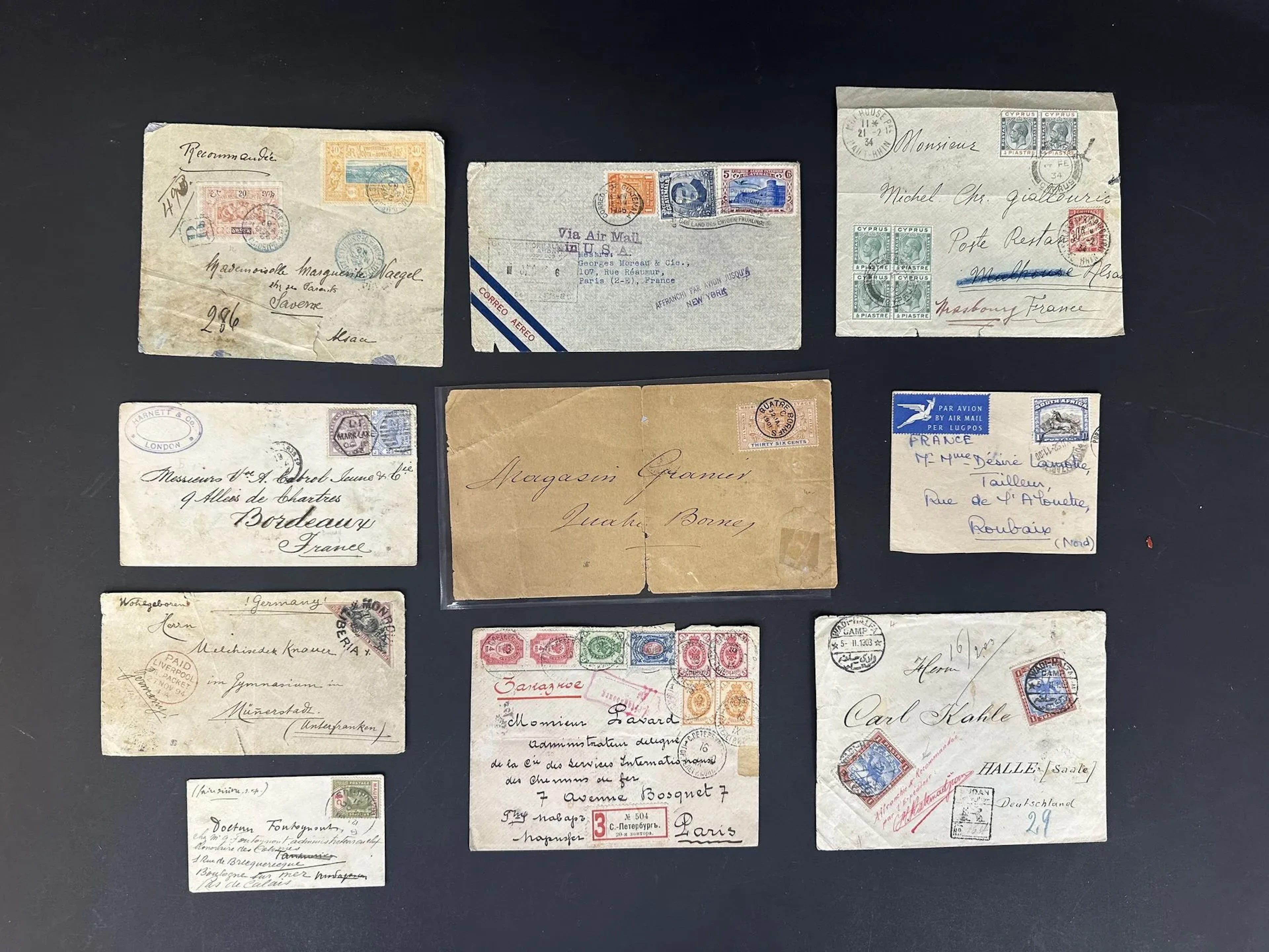 Foreign Letters: Small lot of 10 foreign letters, including - Lot 123