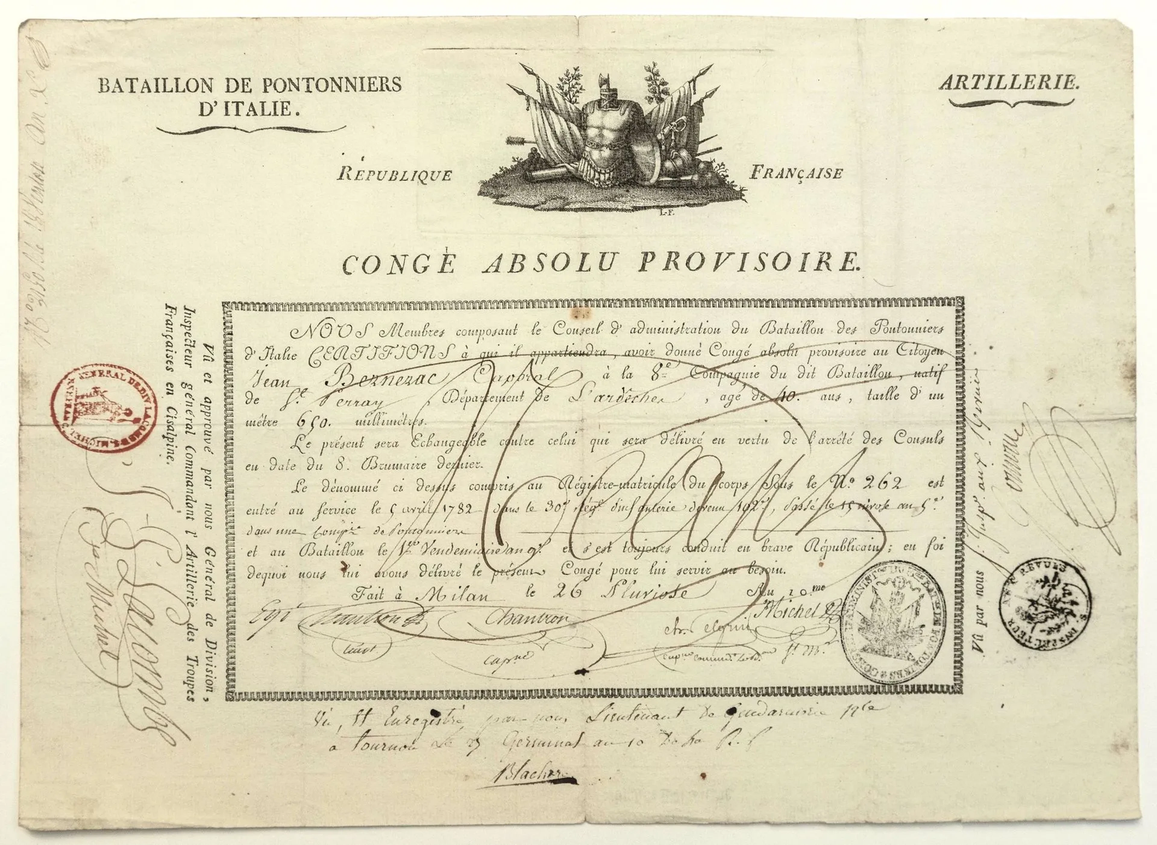 LACOMBE SAINT-MICHEL. 1802. CISALPINE REPUBLIC. Provisional - Lot 322