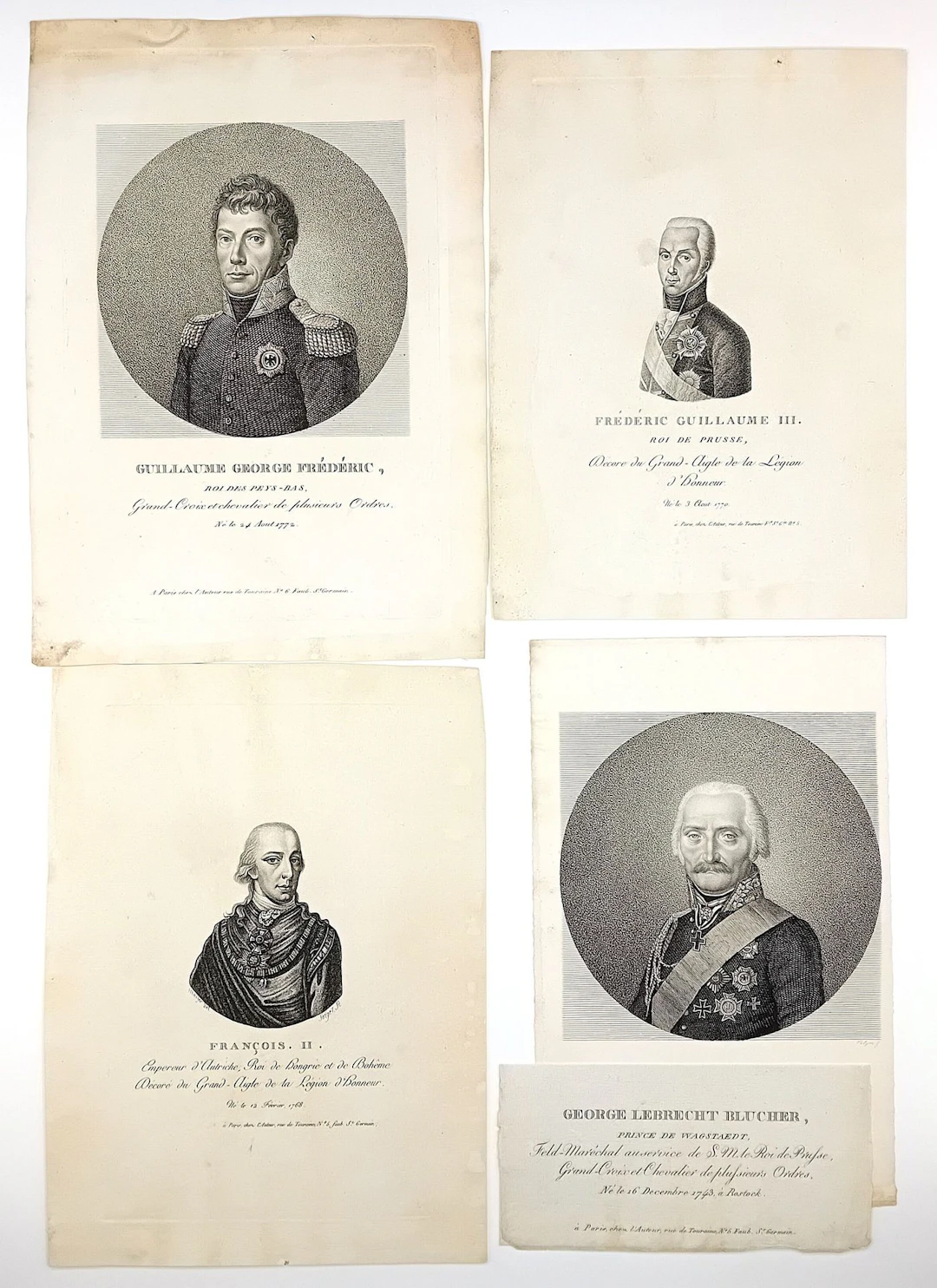 AUSTRIA, HUNGARY, PRUSSIA, NETHERLANDS; 6 in-8° engravings, - Lot 398