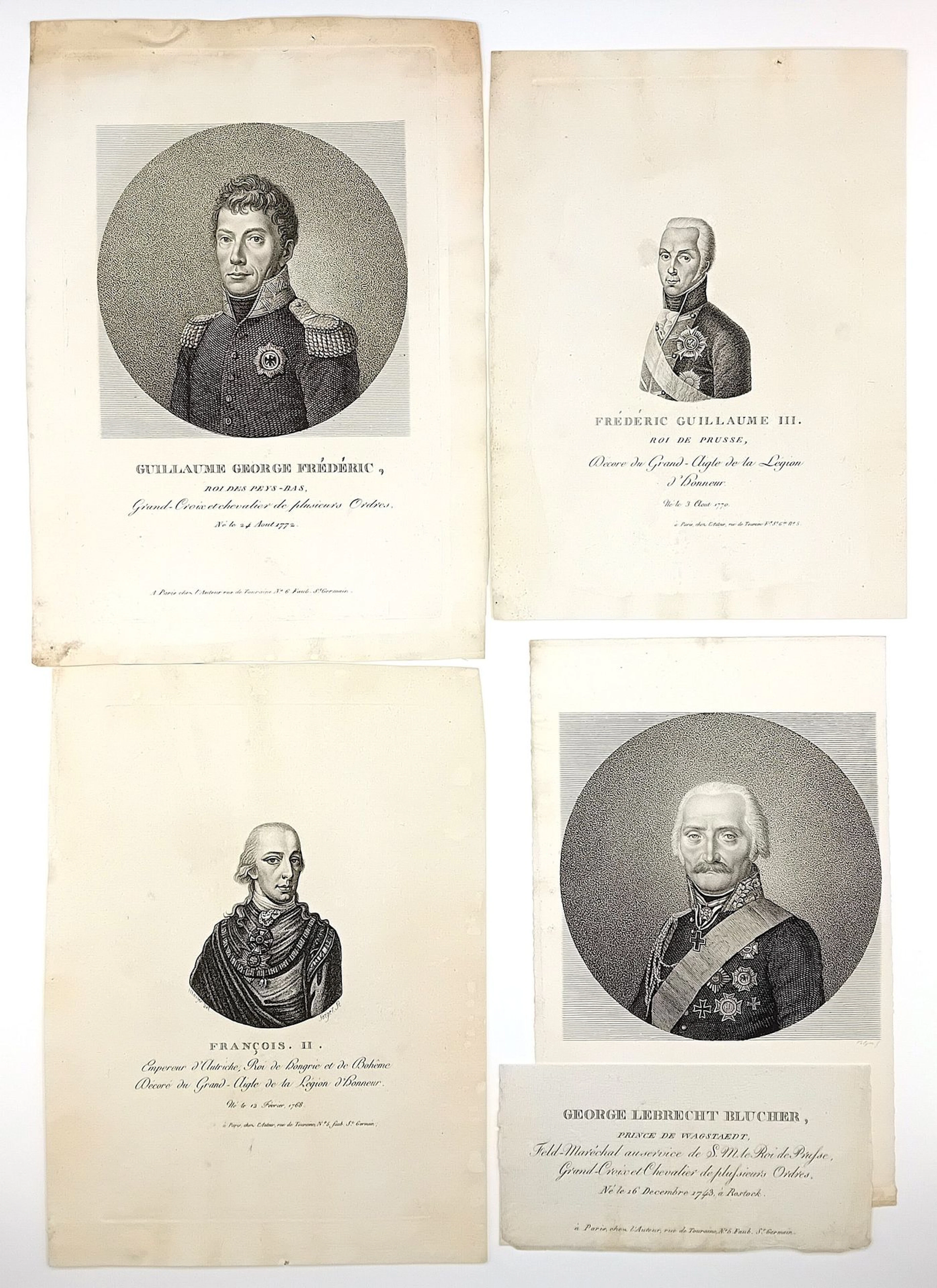 AUSTRIA, HUNGARY, PRUSSIA, NETHERLANDS; 6 in-8° engravings, - Lot 398
