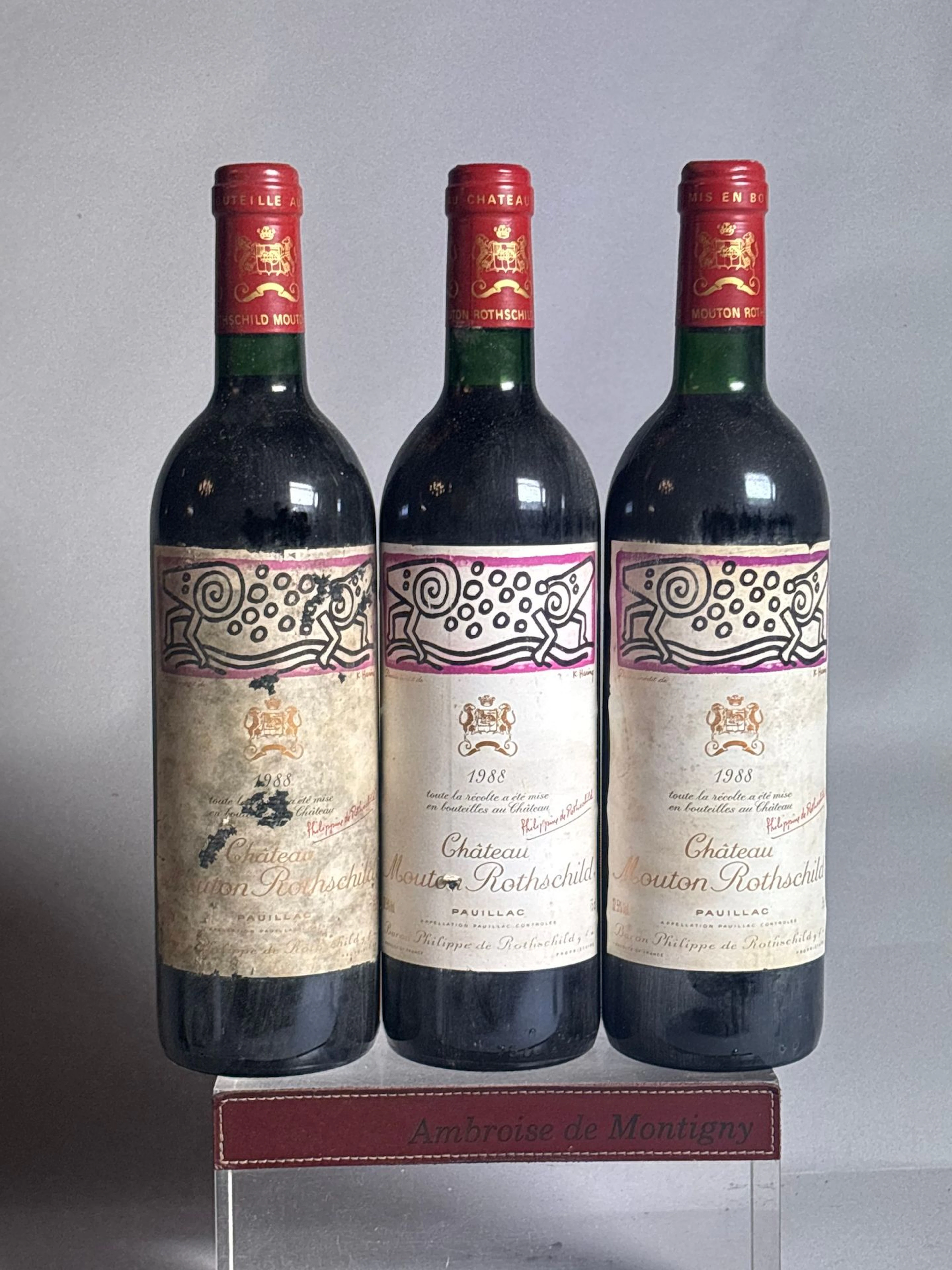 3 Bottles of Château Mouton Rothschild 1988 - 1er GCC Pauill - Lot 67