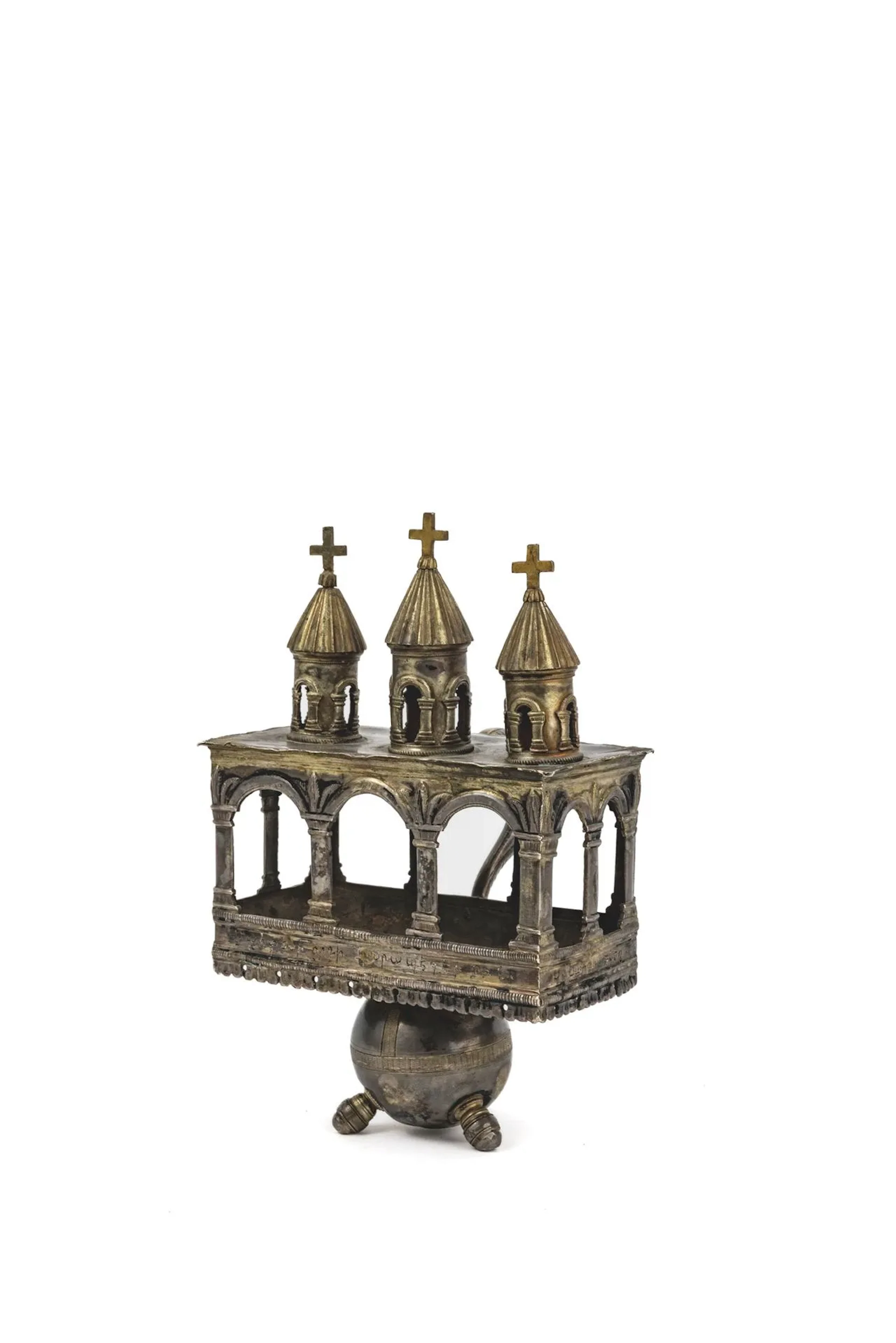 Silver censer in the shape of a church. - Lot 116