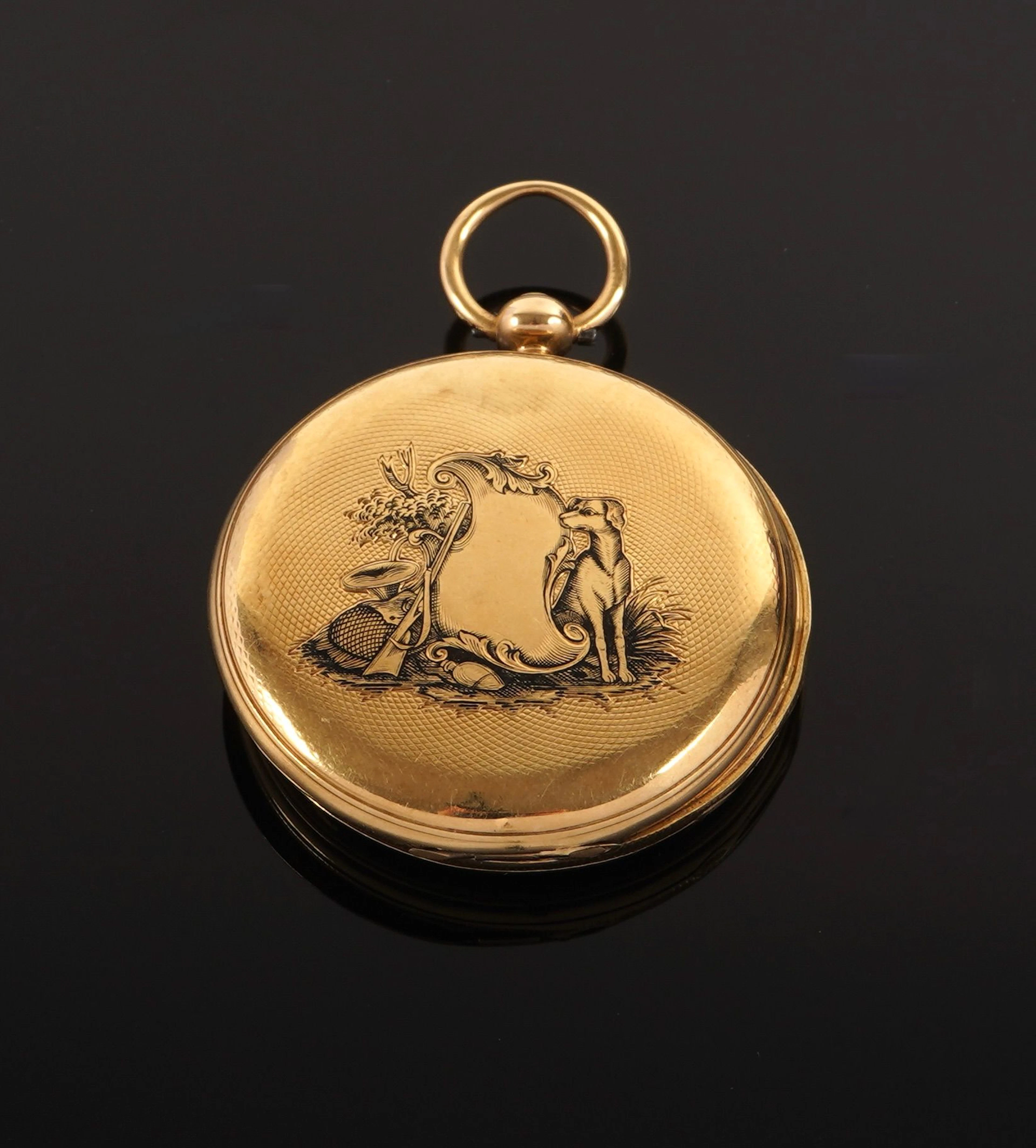 18k yellow gold (750) savonnette-style pocket watch - Lot 397