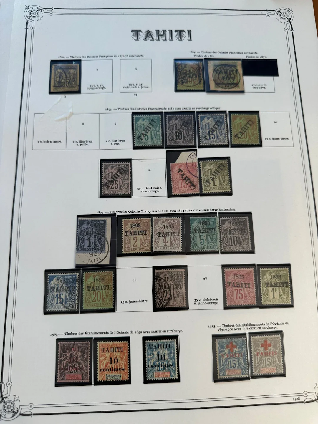 French Colonies - Tahiti: Set of Tahitian stamps including c - Lot 38