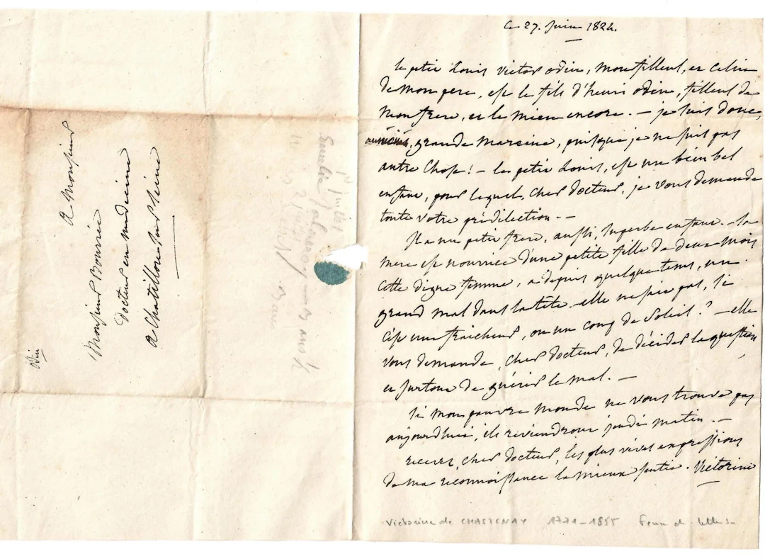 Victorine de CHASTENAY-LANTY, Memoirist (Paris 1771 – Châtil - Lot 561