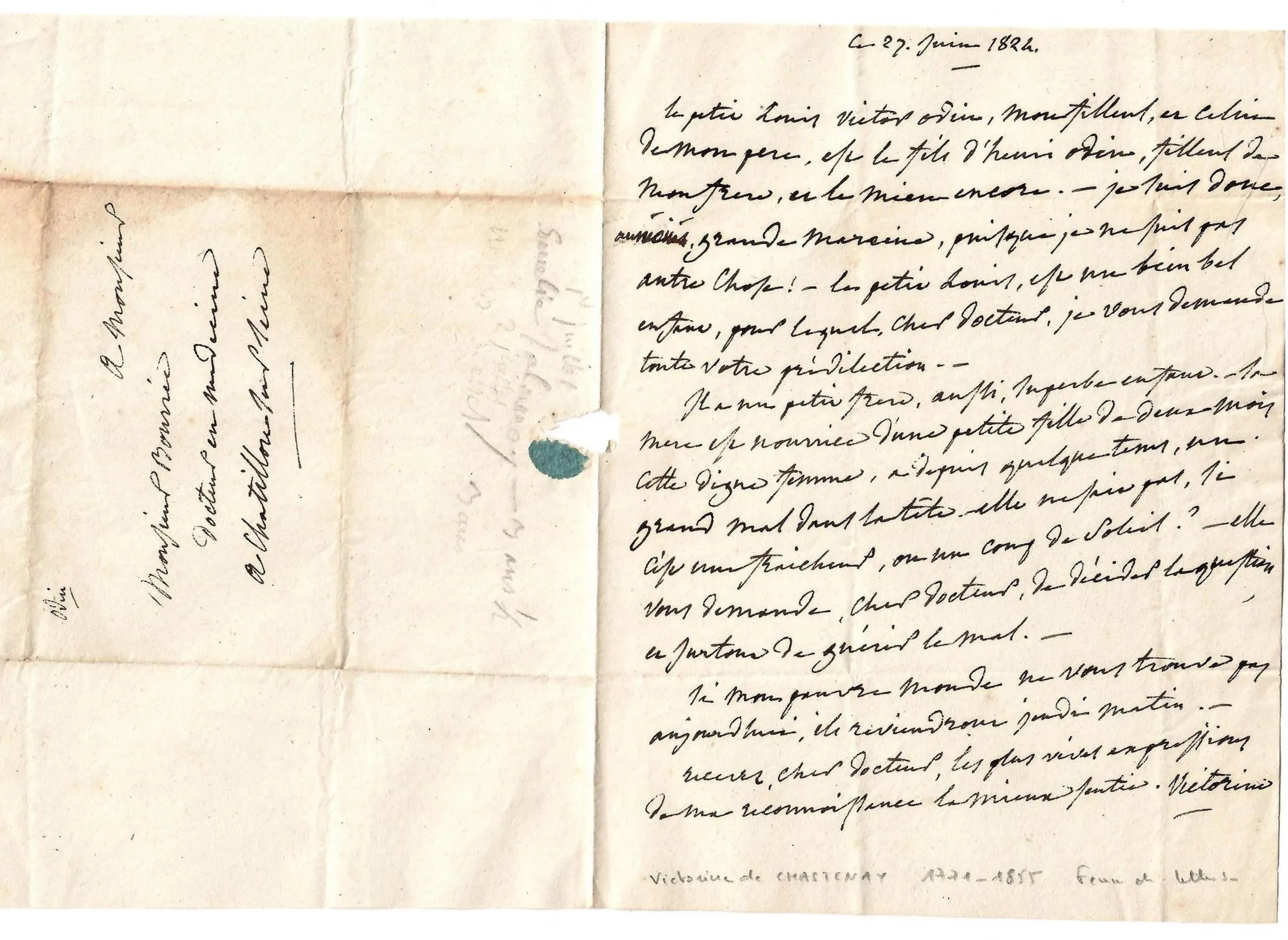 Victorine de CHASTENAY-LANTY, Memoirist (Paris 1771 – Châtil - Lot 561
