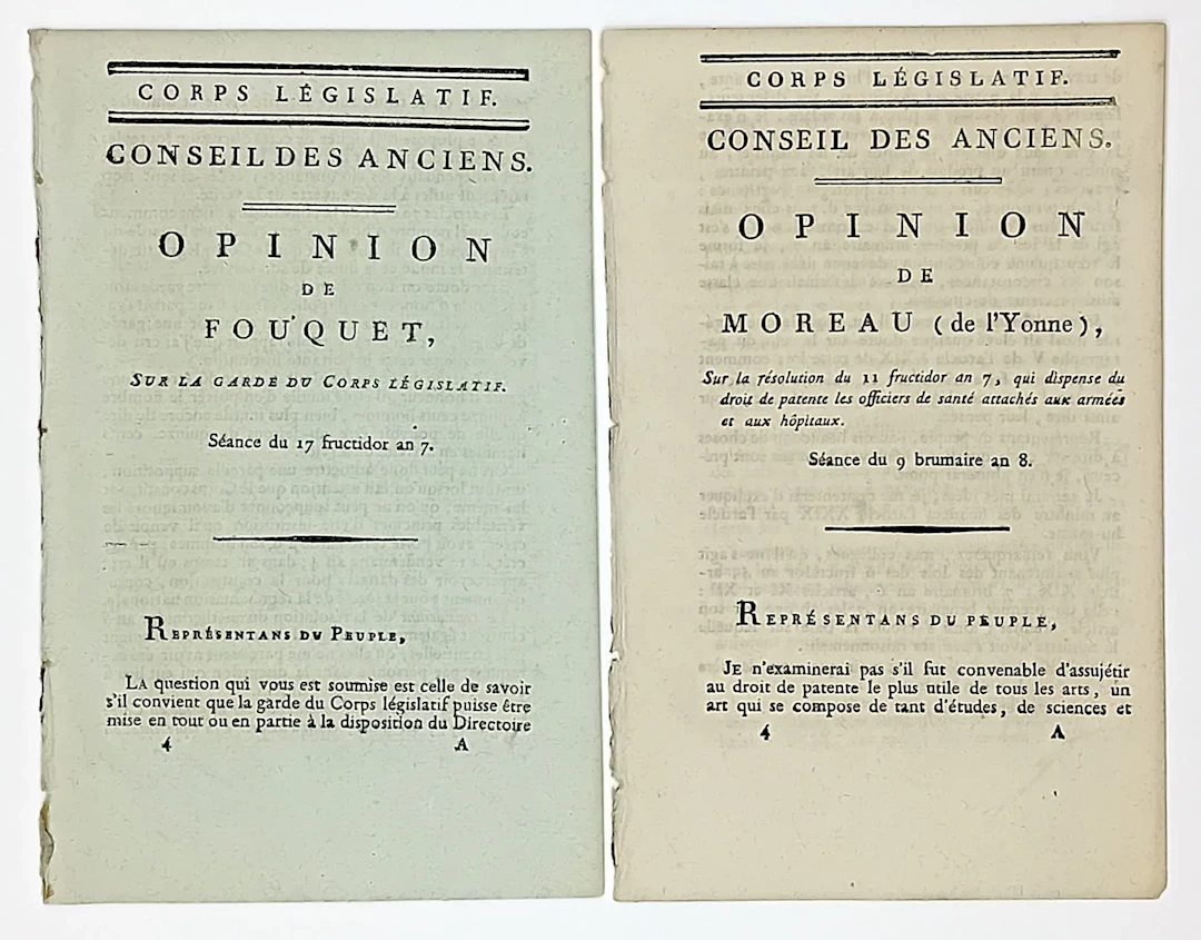 COUNCIL OF ELDERS. 2 Imprimés in-8° du Corps Législatif : " - Lot 290
