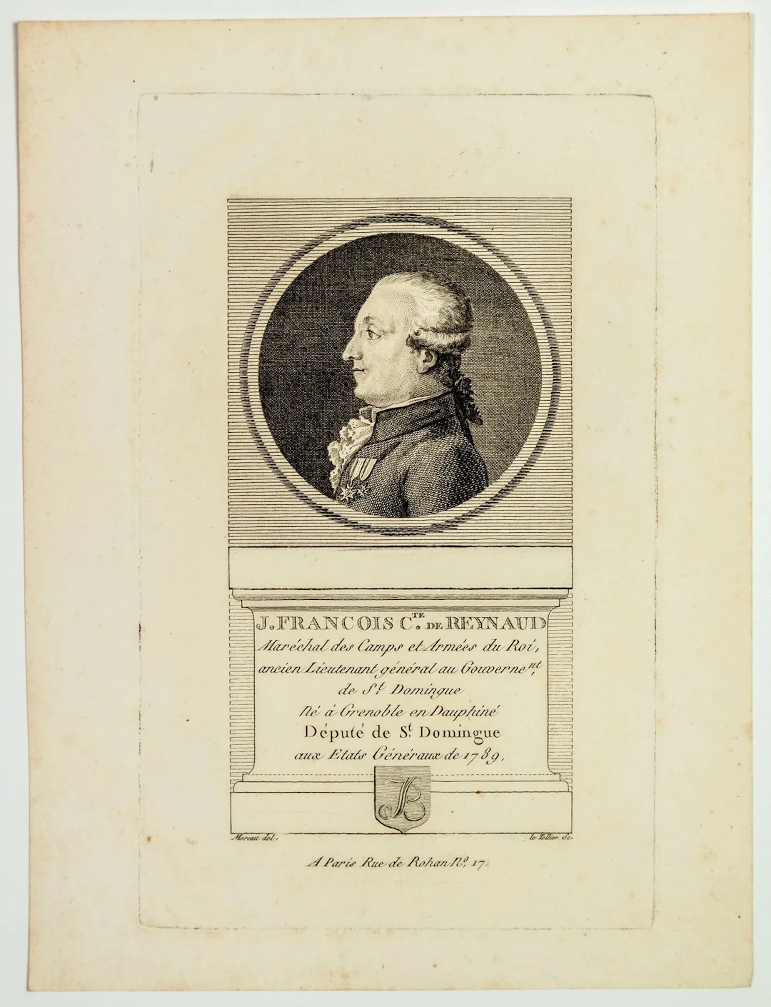 SAINT DOMINGUE. Jean François Comte de REYNAUD, Maréchal des - Lot 177