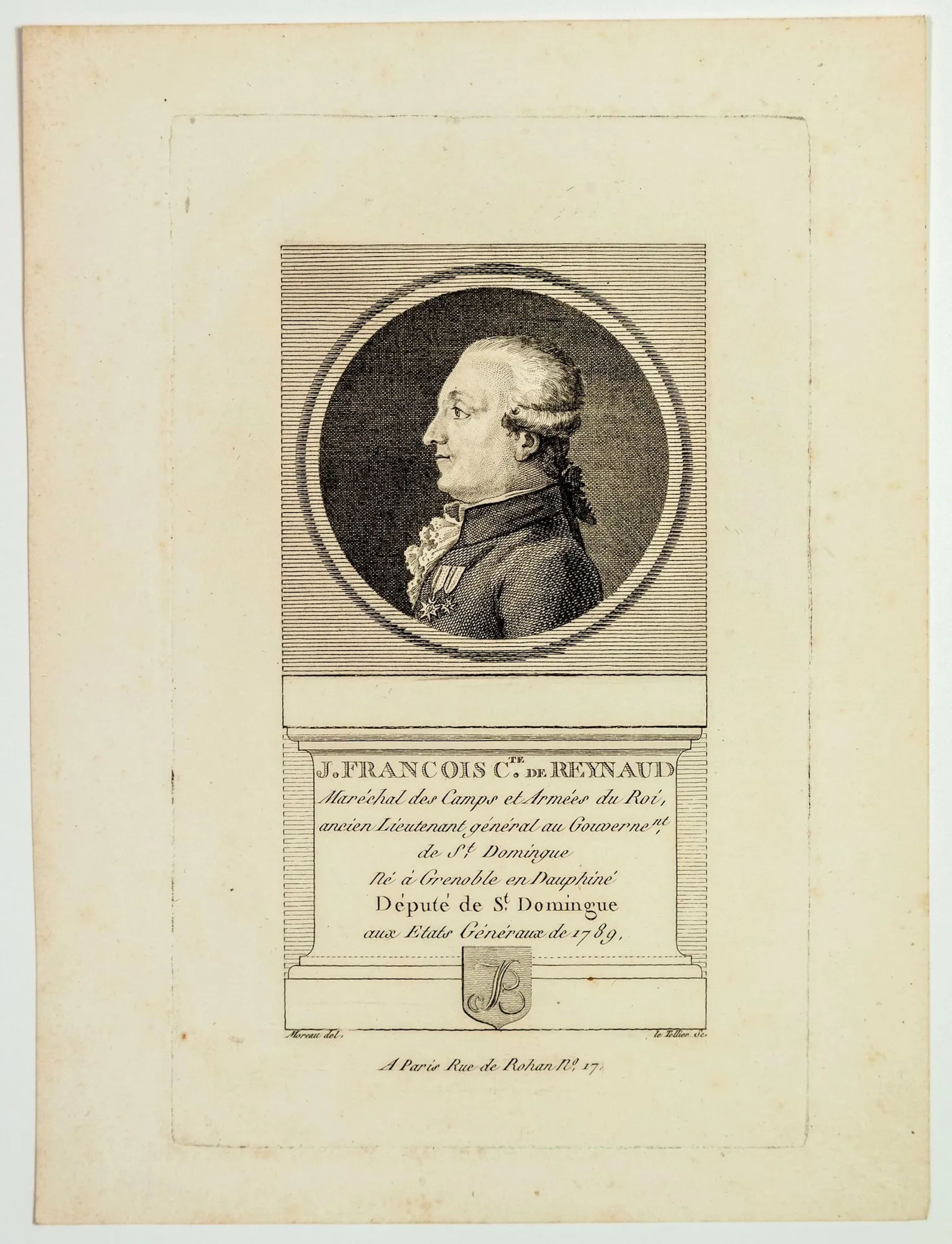 SAINT DOMINGUE. Jean François Comte de REYNAUD, Maréchal des - Lot 177