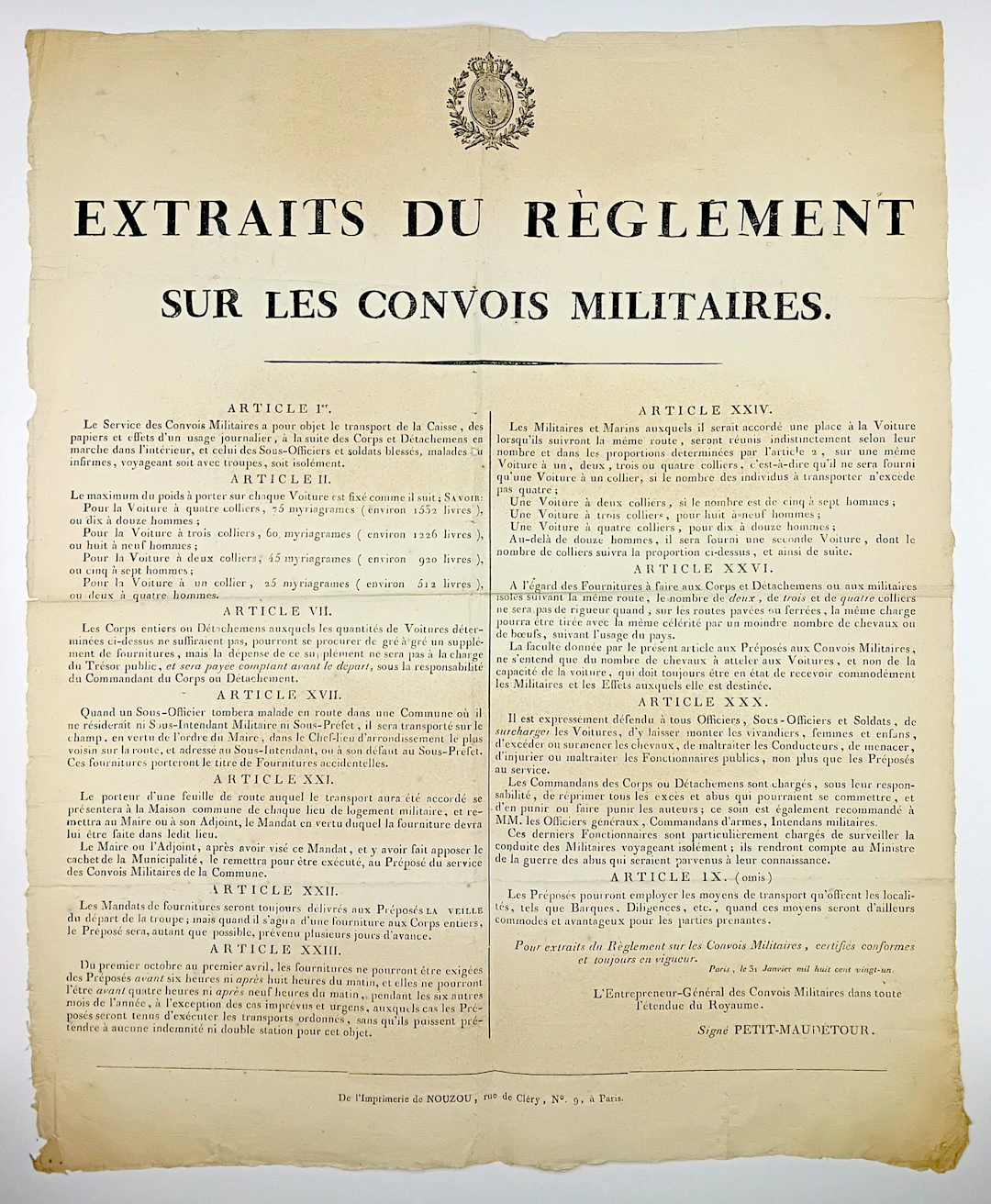MILITARY CONVOYS. POSTER (53 x 42) from the NOUZOU Printing - Lot 442