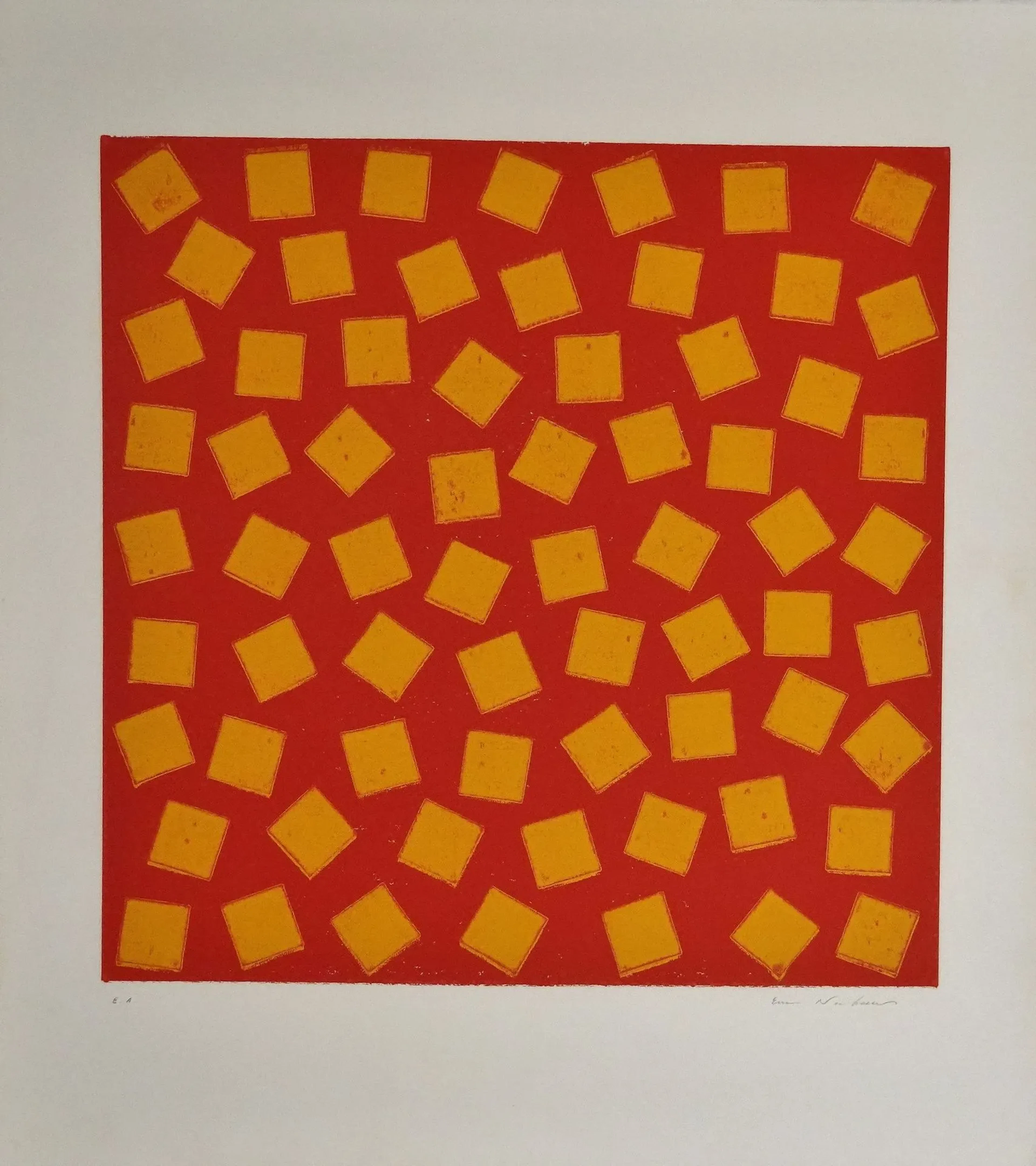 Ervin NEUHAUS (1928-2012) - Geometric composition. Linocut o - Lot 24