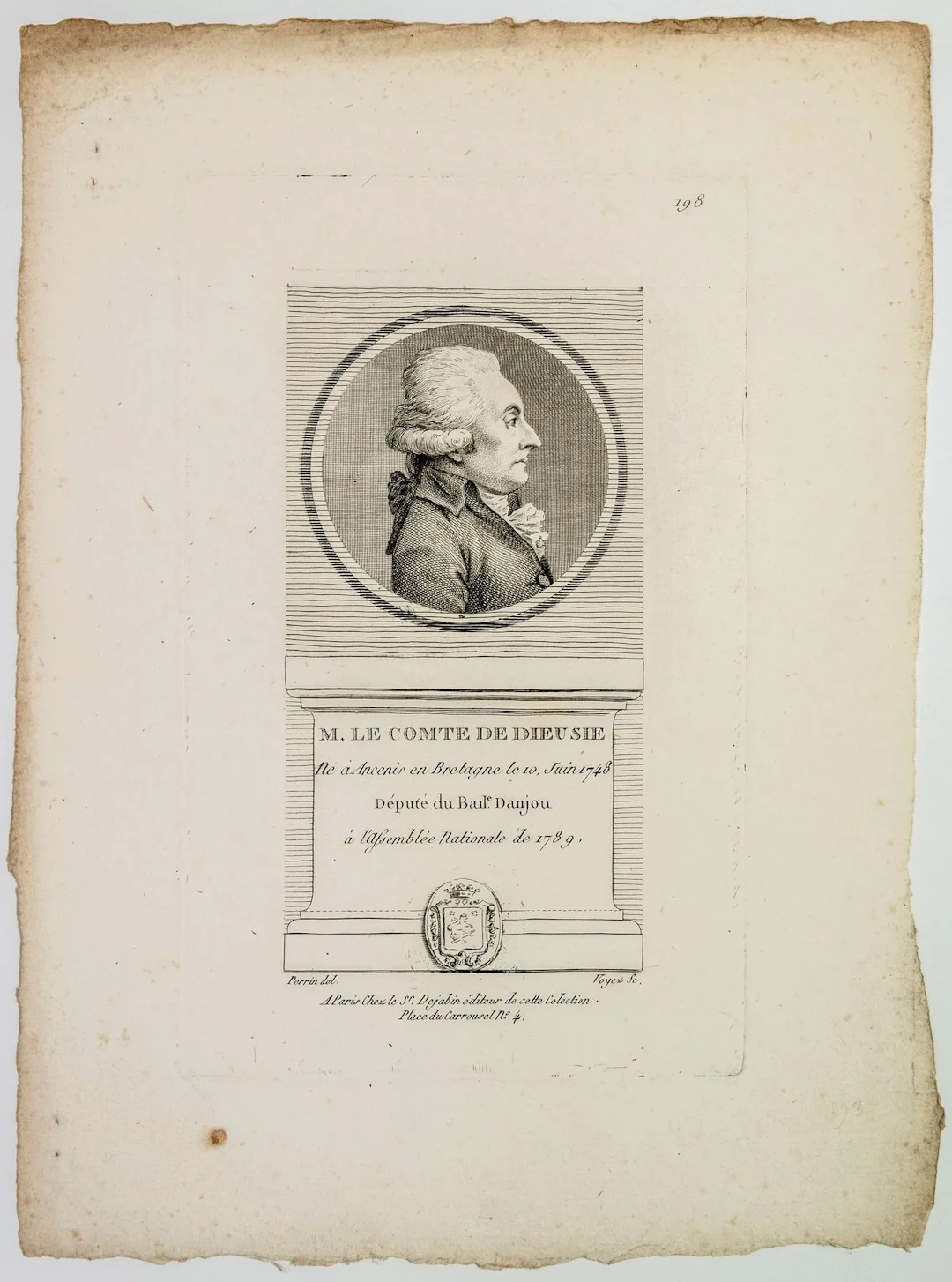 MAINE-ET-LOIRE. Mr le Comte de DIEUSIE, Député du Bailliage - Lot 148