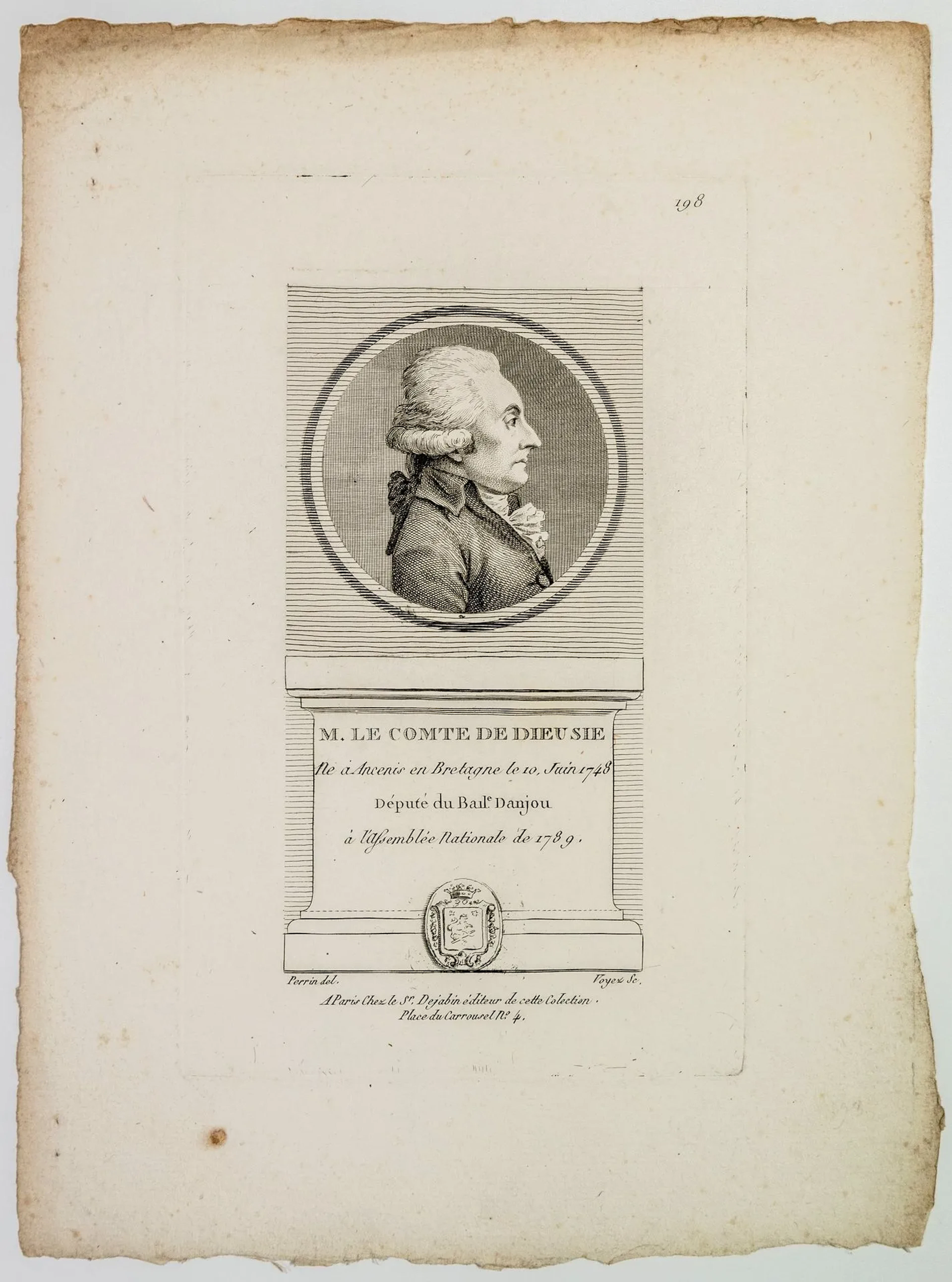 MAINE-ET-LOIRE. Mr le Comte de DIEUSIE, Député du Bailliage - Lot 148