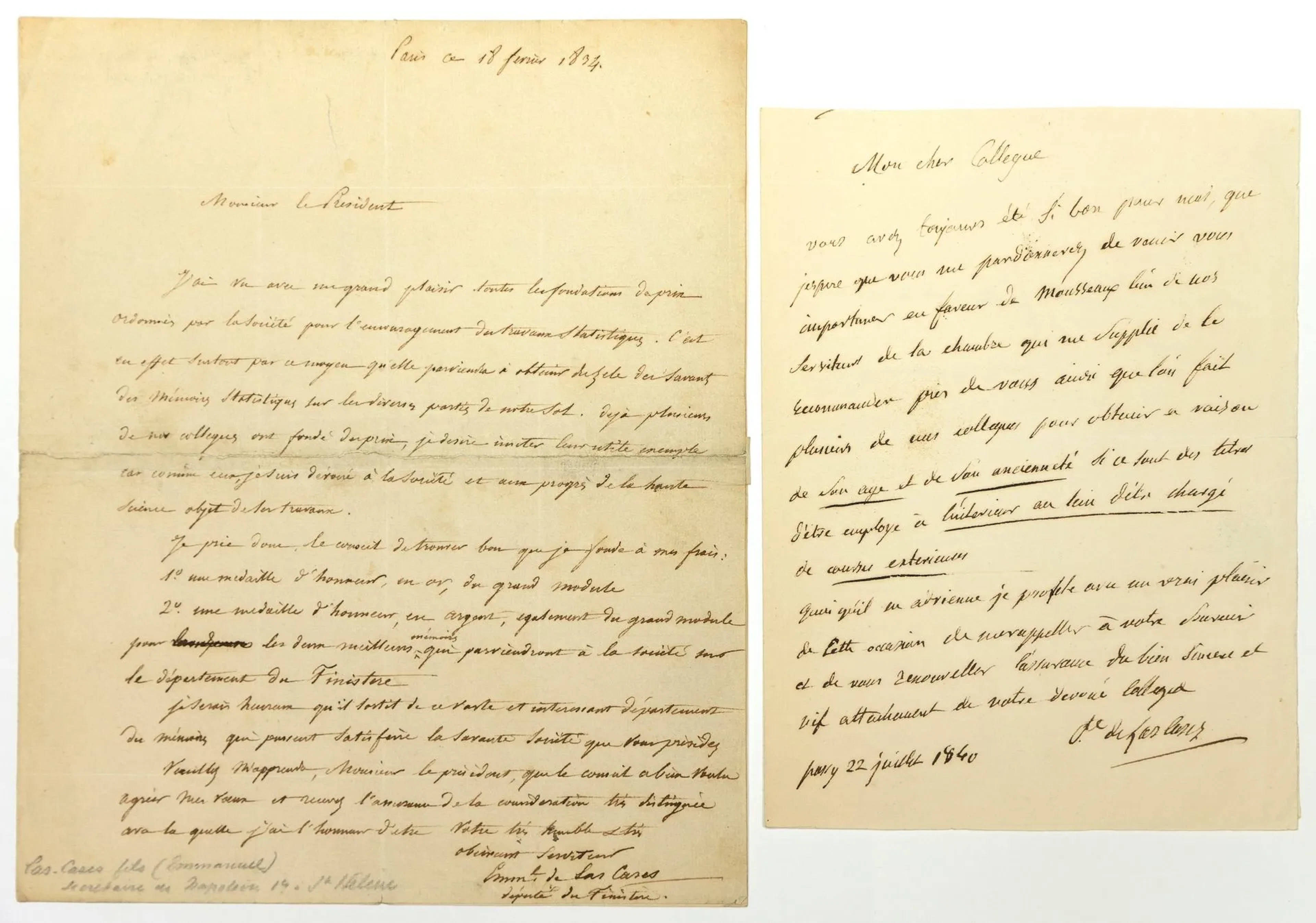 LAS CASES (Pons-Emmanuel de), who followed his father to Sai - Lot 503