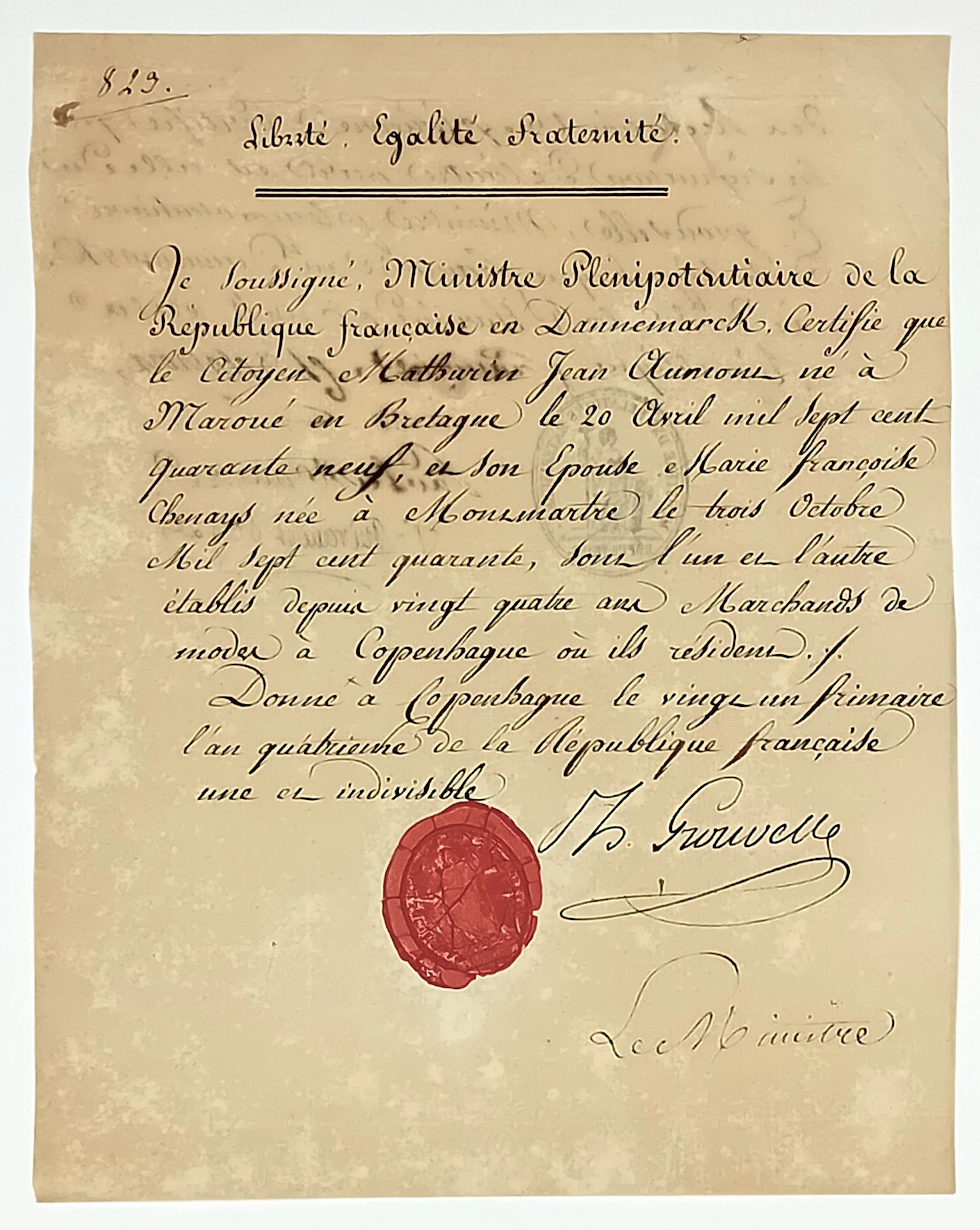 Philippe GROUVELLE (Paris 1757 - 1806) Littérateur et Conven - Lot 249