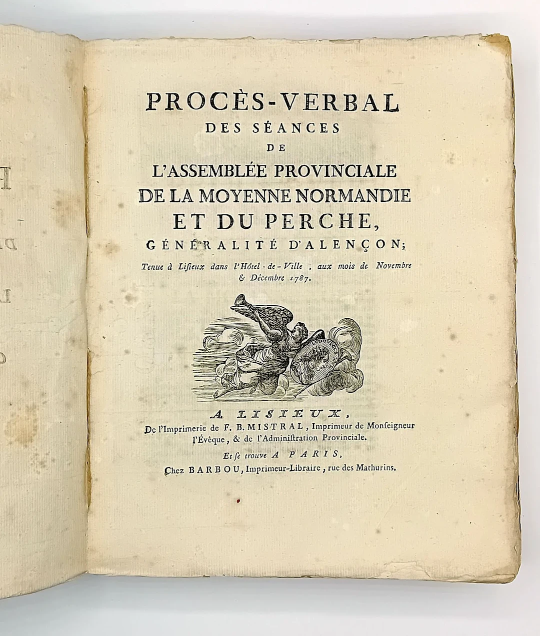 ORNE. EURE. CALVADOS. GENERALITY OF ALENÇON. Procès-Verbal d - Lot 126