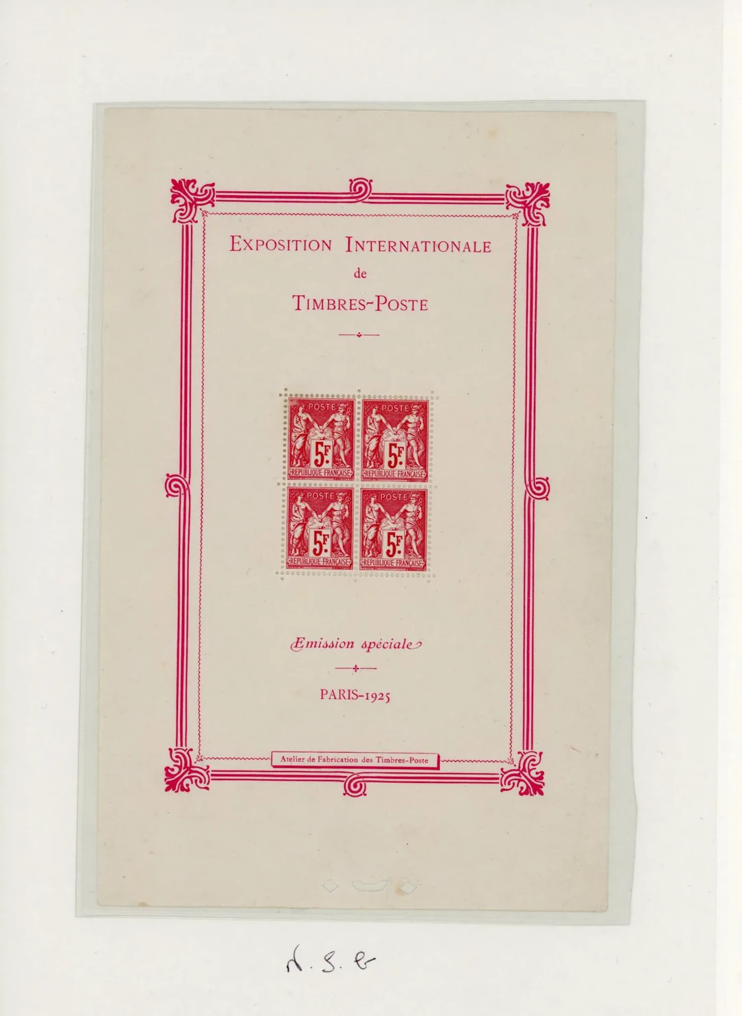 Sheet Blocks: 1925 Paris International Stamp Exhibition. Ung - Lot 114