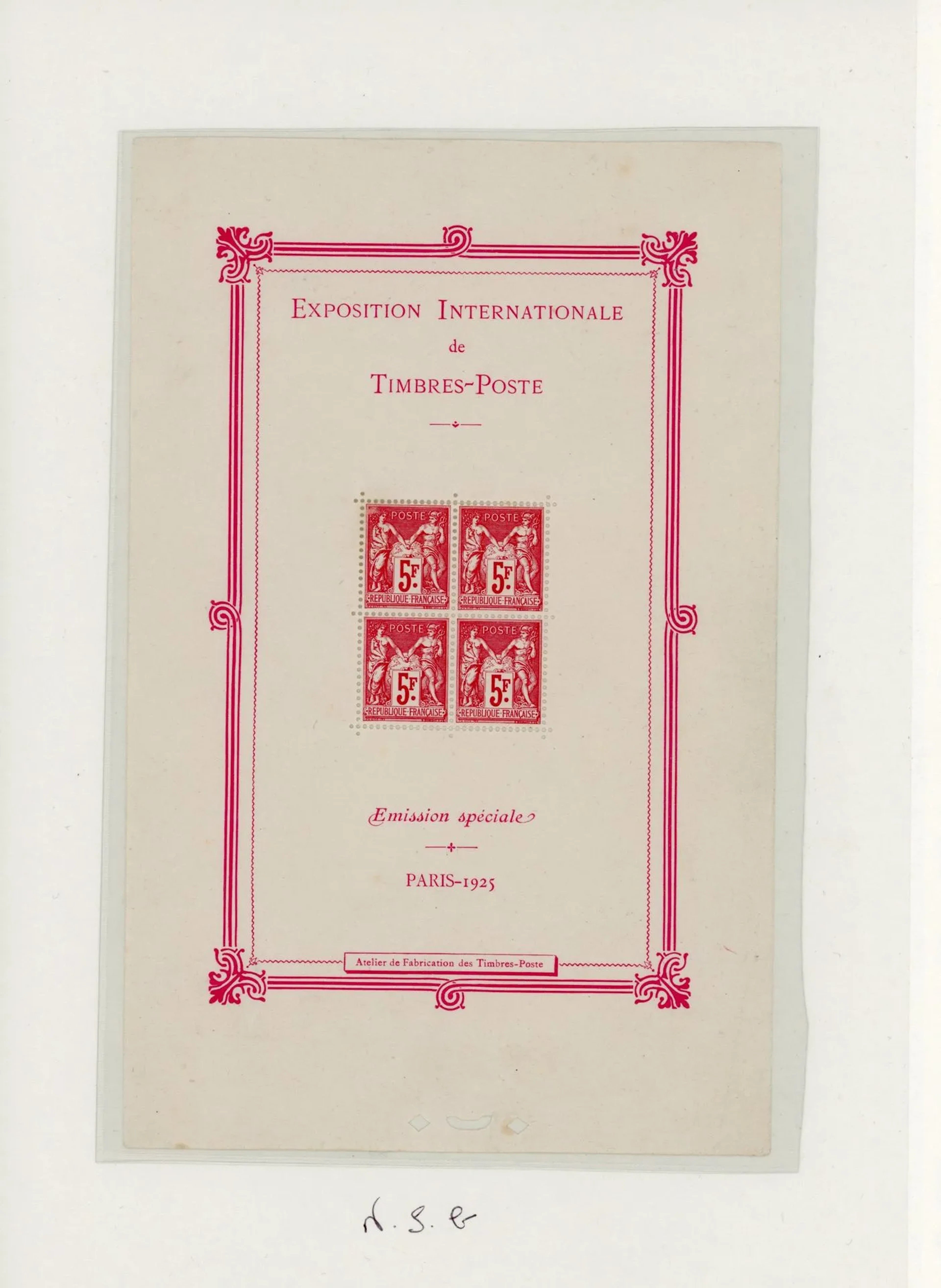 Sheet Blocks: 1925 Paris International Stamp Exhibition. Ung - Lot 114