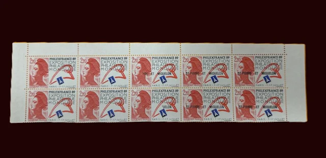 2Fr.20 Red, black, and blue. Block of 10, including 4 copies - Lot 116