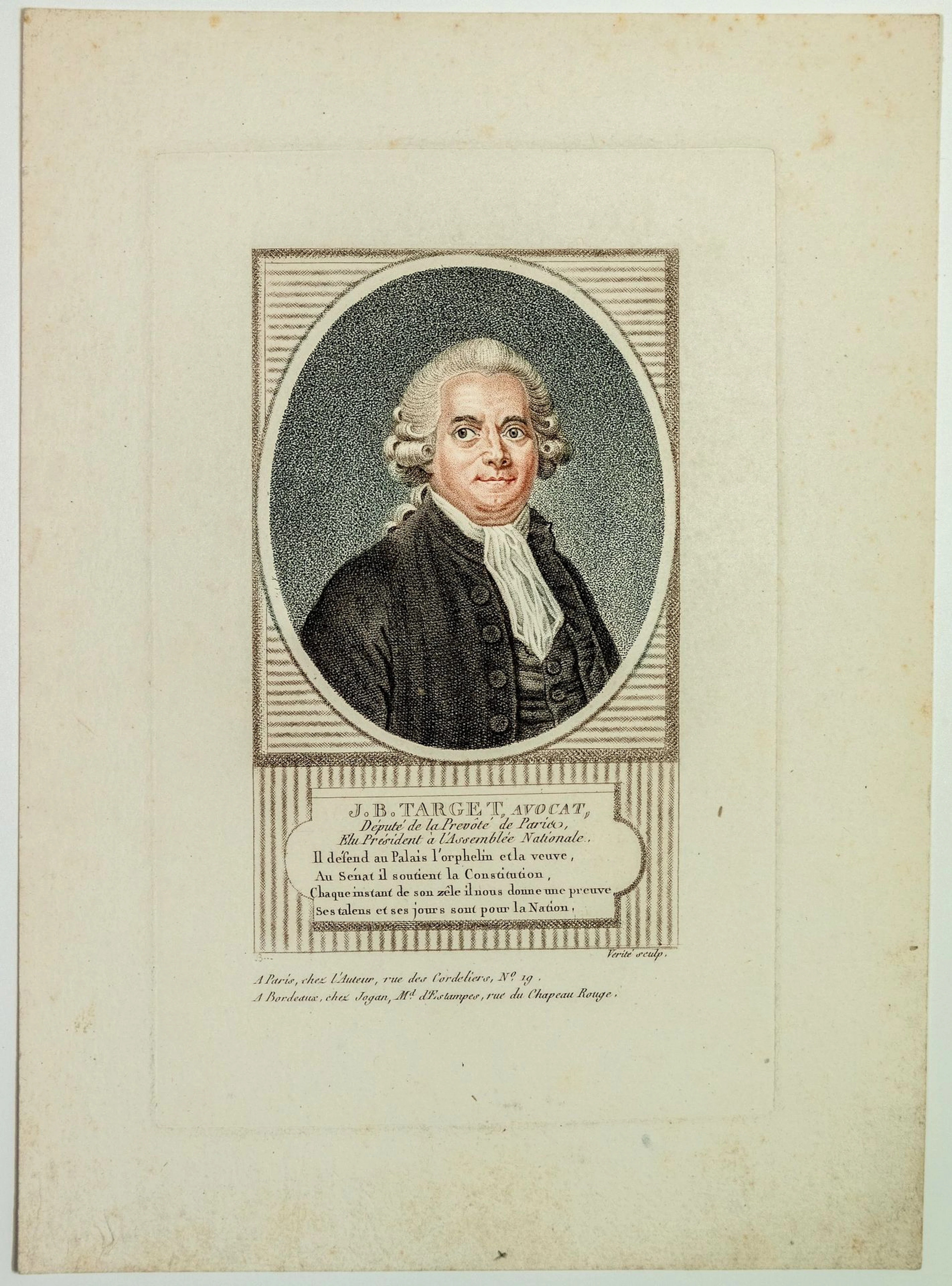 Guy Jean Baptiste TARGET, Avocat, Député de la Prévôté de PA - Lot 181