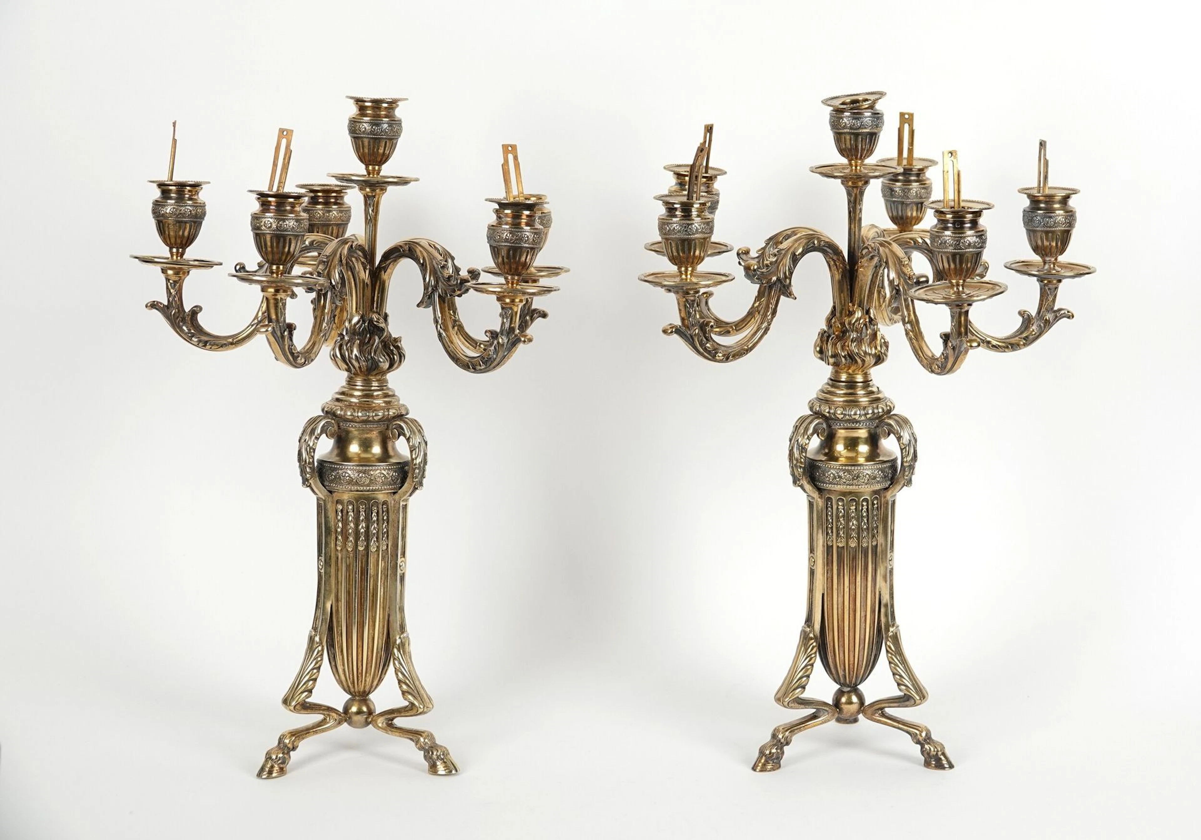 Pair of neoclassical silver and vermeil (800 thousandths) ca - Lot 84
