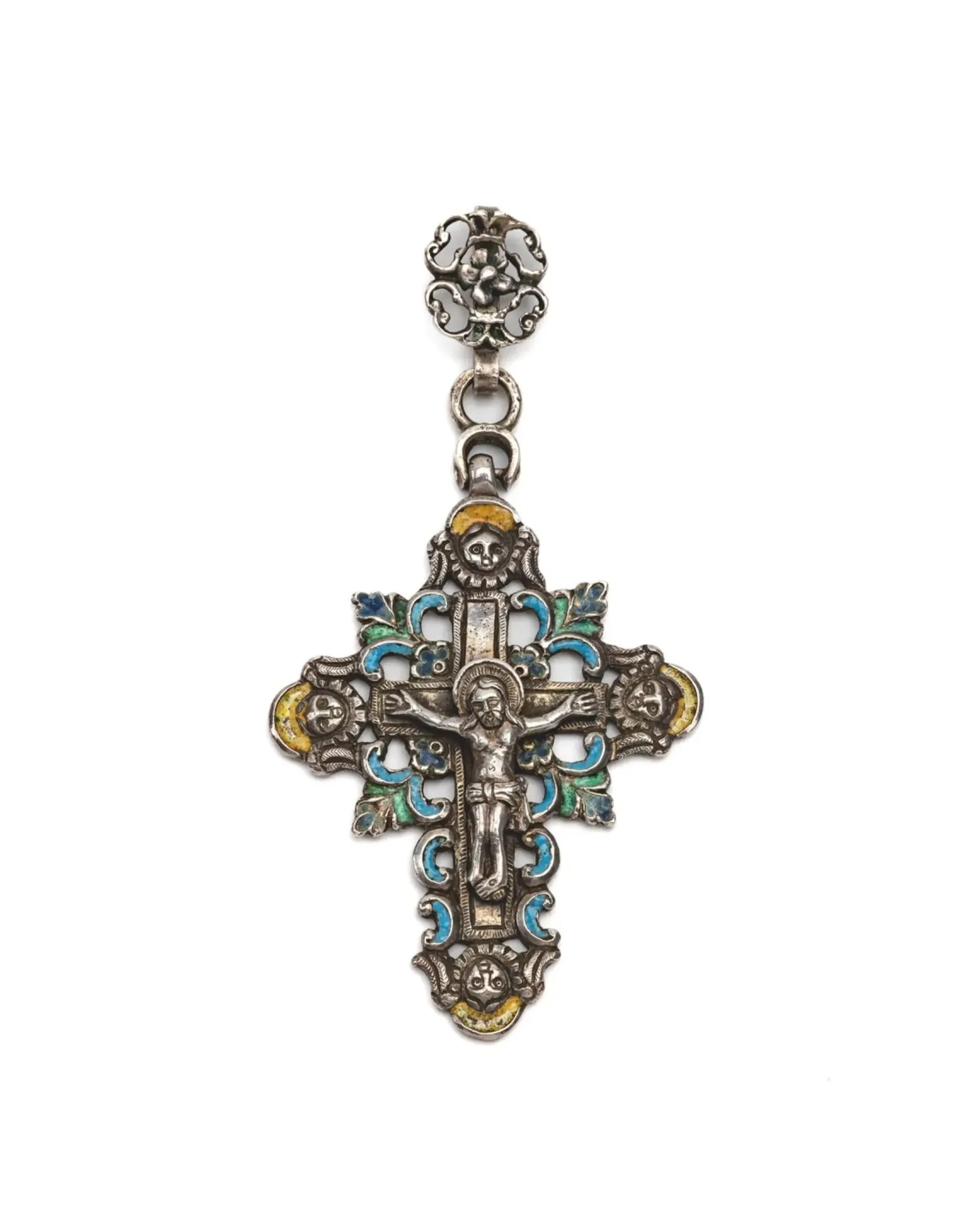 Beautiful small enameled crucifix - Lot 165