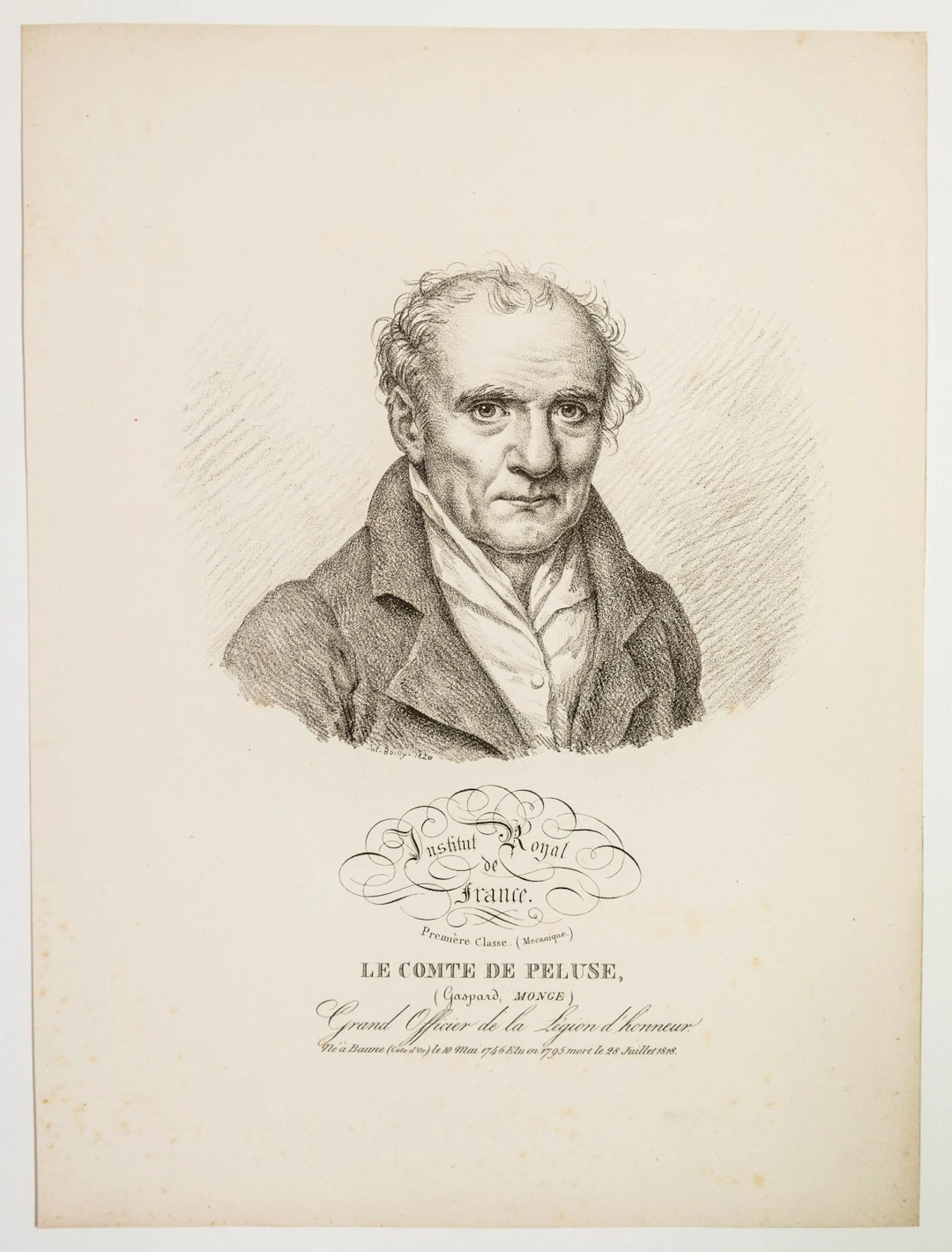 Gaspard MONGE, Comte de Peluse, of the Royal Institute of Fr - Lot 434