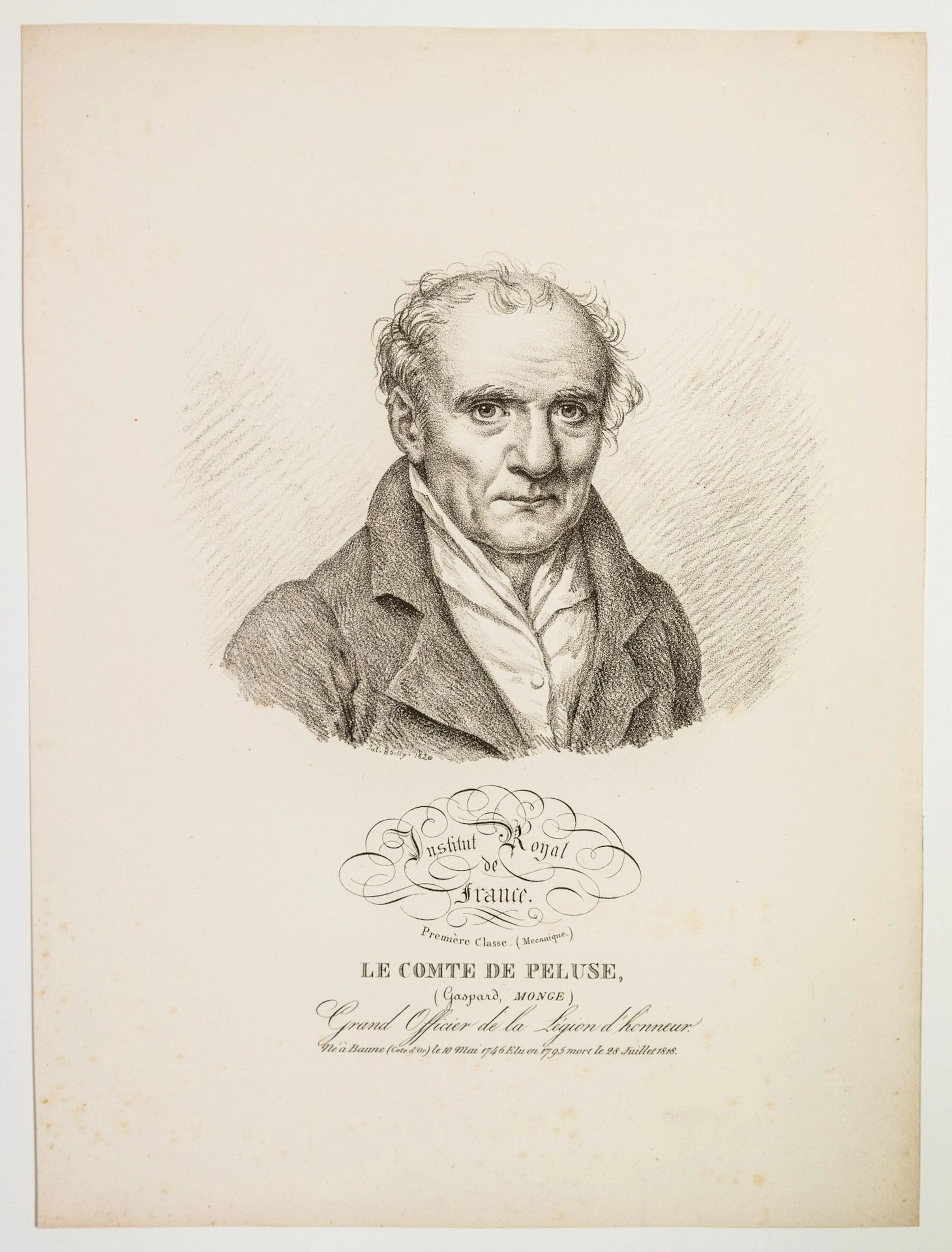 Gaspard MONGE, Comte de Peluse, of the Royal Institute of Fr - Lot 434