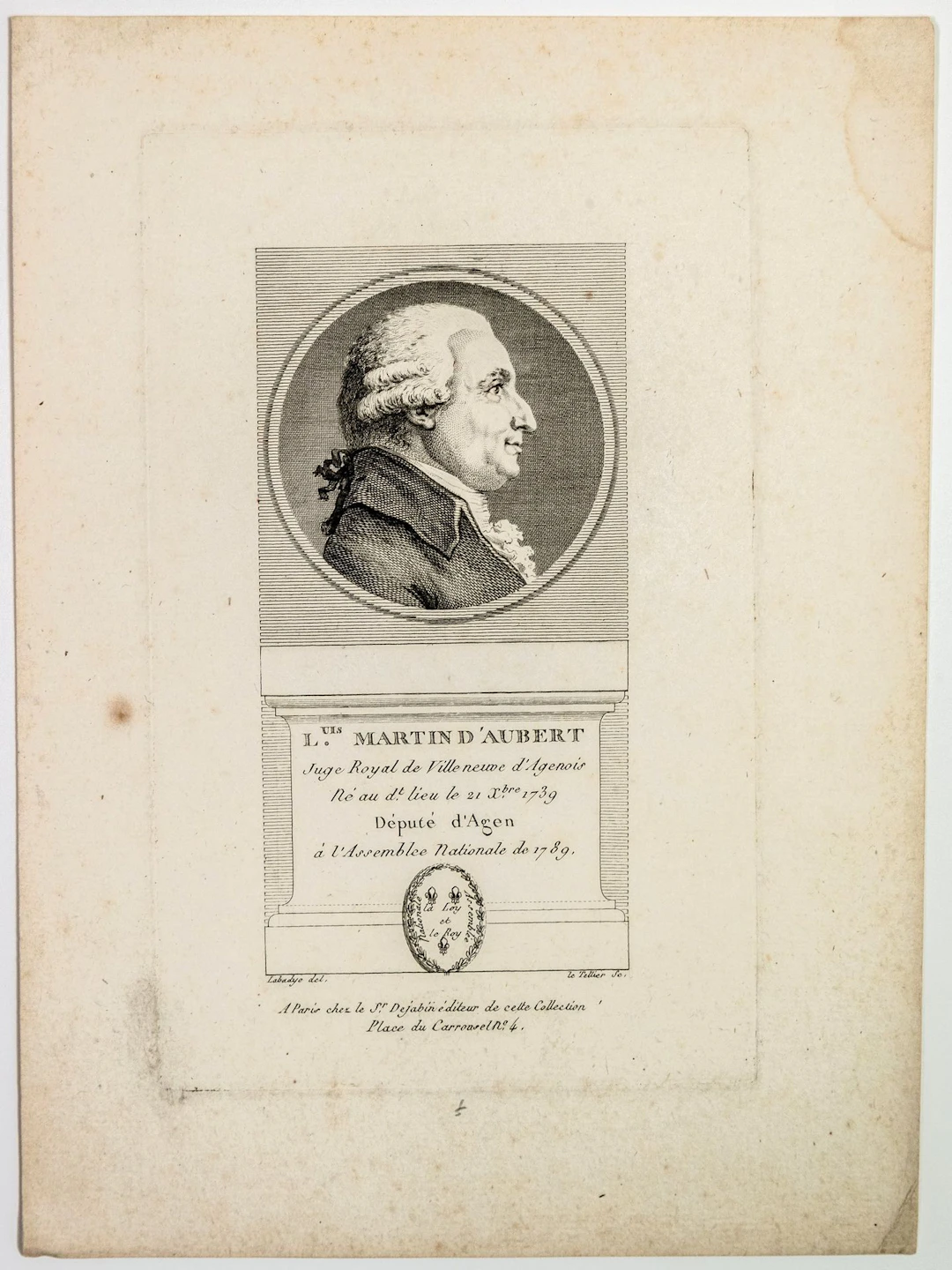 LOT-ET-GARONNE. Louis Martin D'AUBERT, Juge-Royal, Député d' - Lot 144