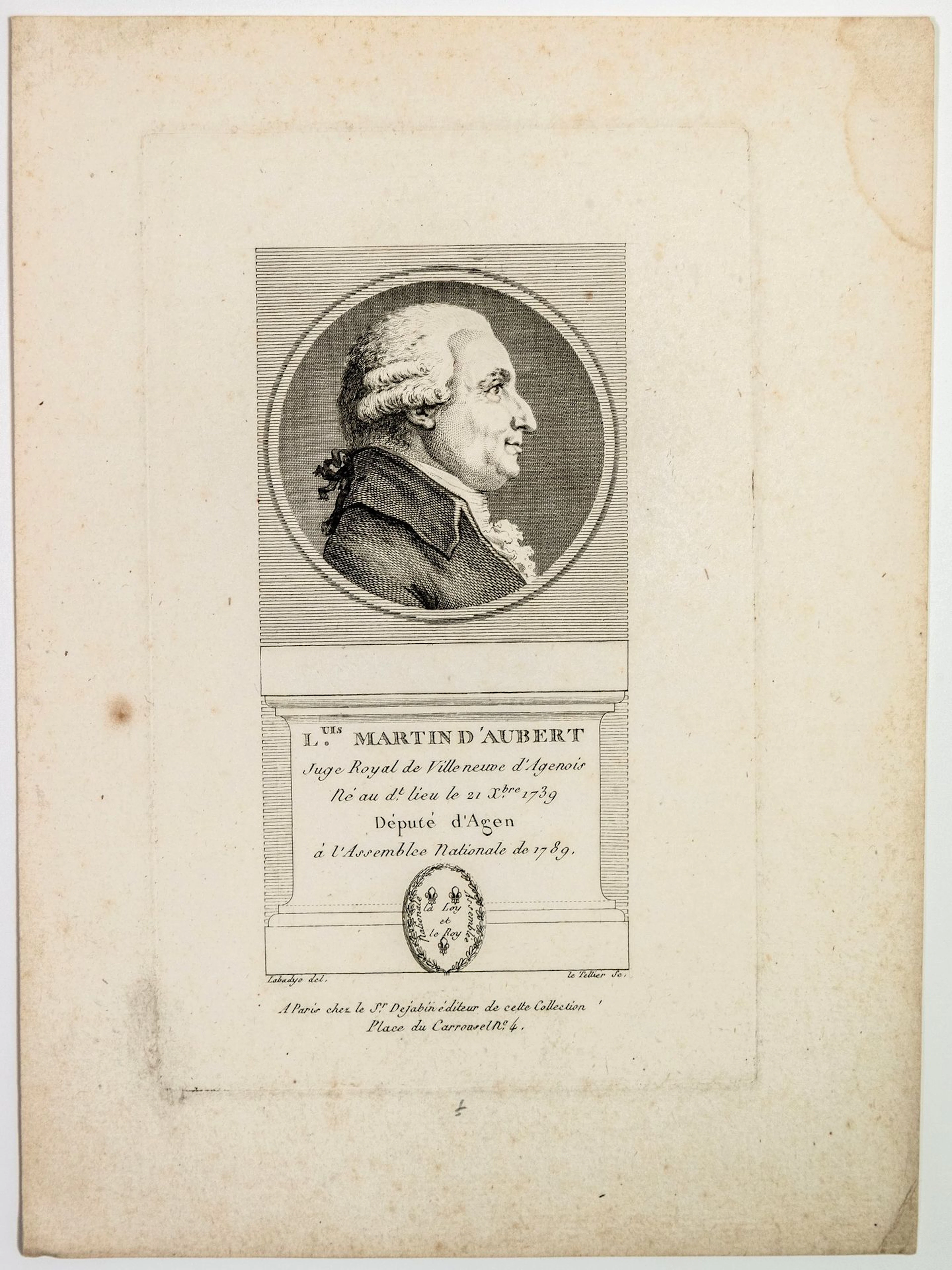 LOT-ET-GARONNE. Louis Martin D'AUBERT, Juge-Royal, Député d' - Lot 144