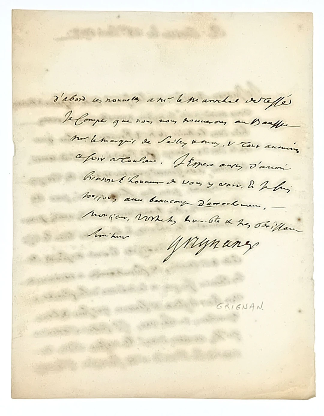 François, Comte de GRIGNAN (1676 - 1714). François ADHÉMAR d - Lot 46