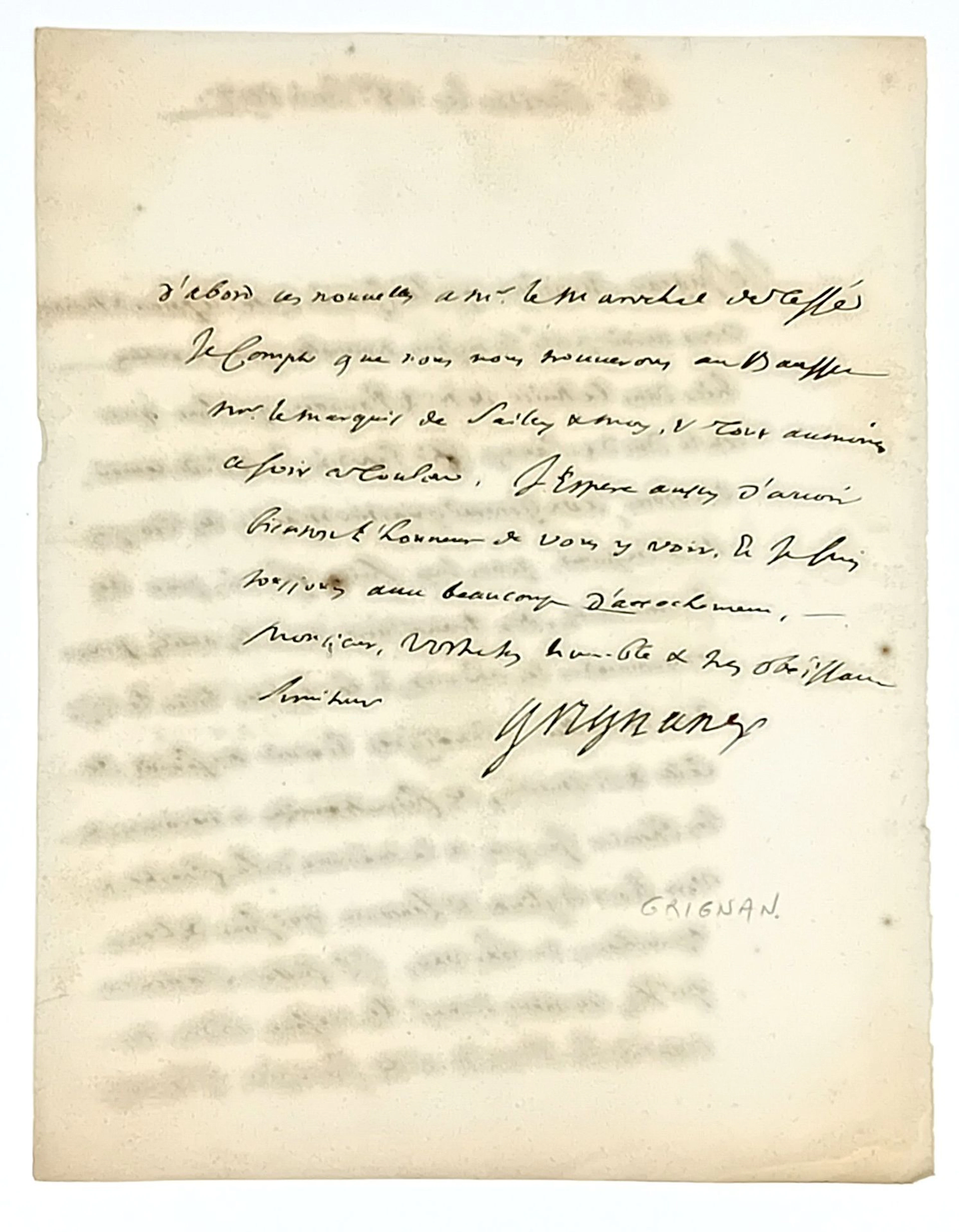 François, Comte de GRIGNAN (1676 - 1714). François ADHÉMAR d - Lot 46