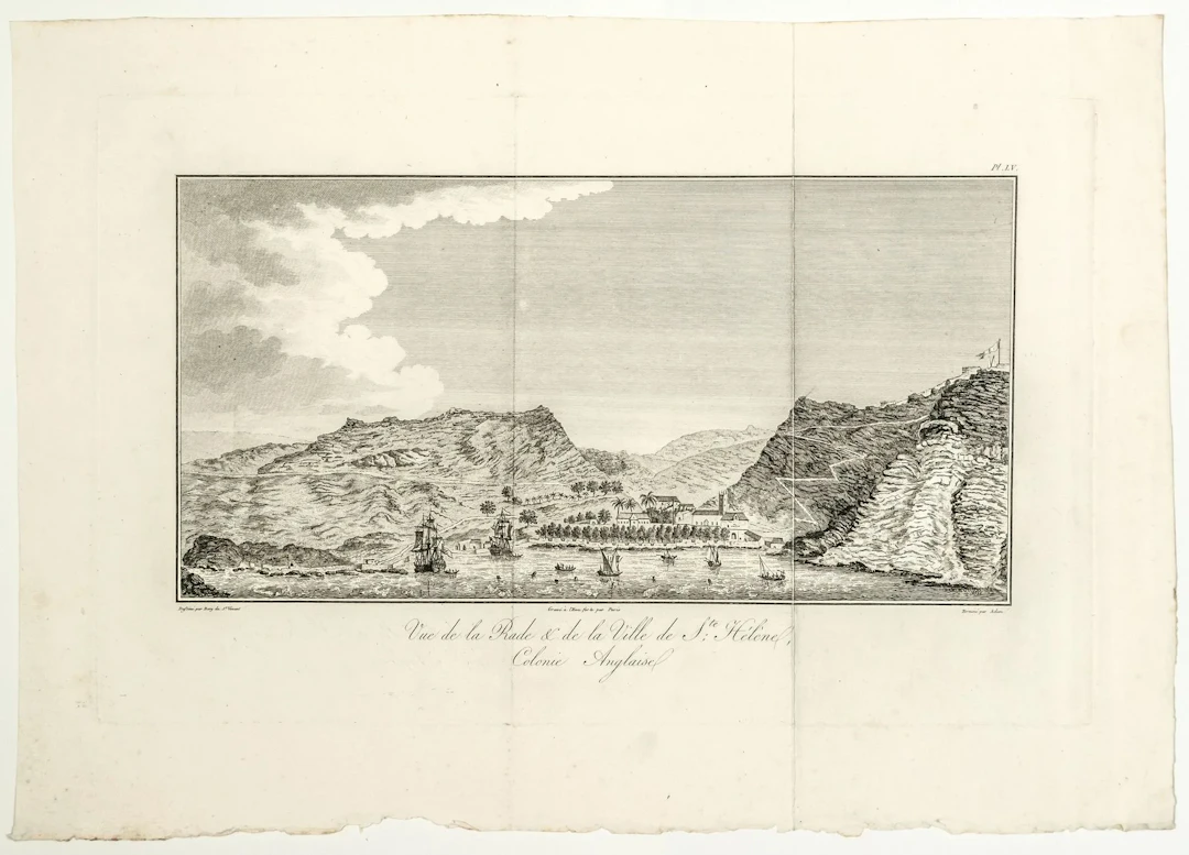 ISLAND OF SAINT HELENA. 18th-century map: “View of the harbo - Lot 343